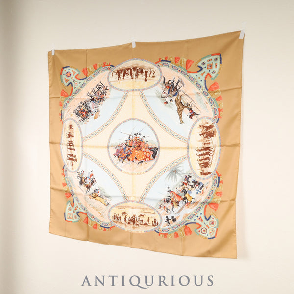 エルメス スカーフ カレ90 プール族の騎手 SILK100%