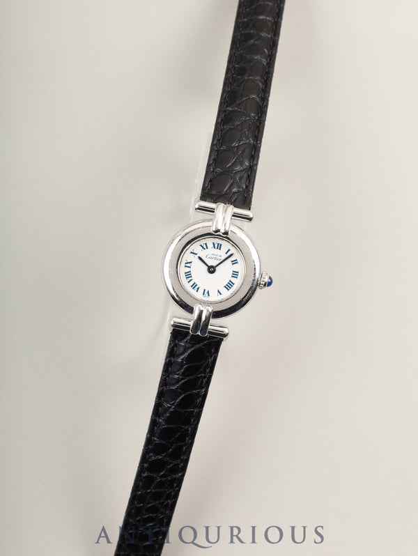 カルティエ マストコリゼ 1903 クォーツ Cal.690 SV925 革 純正Dバックル(SS) ホワイトローマン文字盤 オーバーホール済み