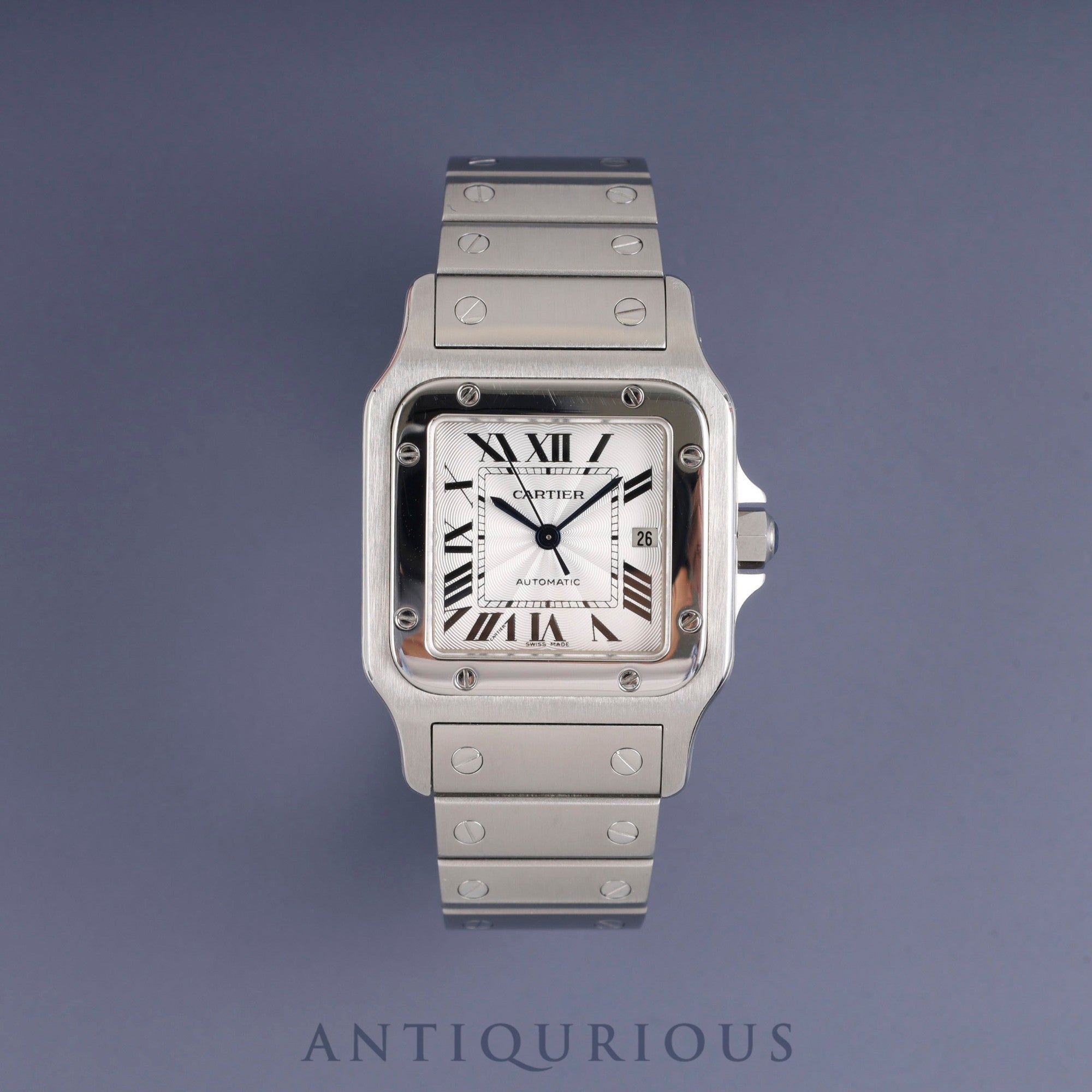 カルティエ サントス ガルベ LM W20055D6 / 2319 自動巻き SS SS シルバーギョーシェ文字盤 カルティエブティックにてコンプリートサービス(フルメンテナンス)済み