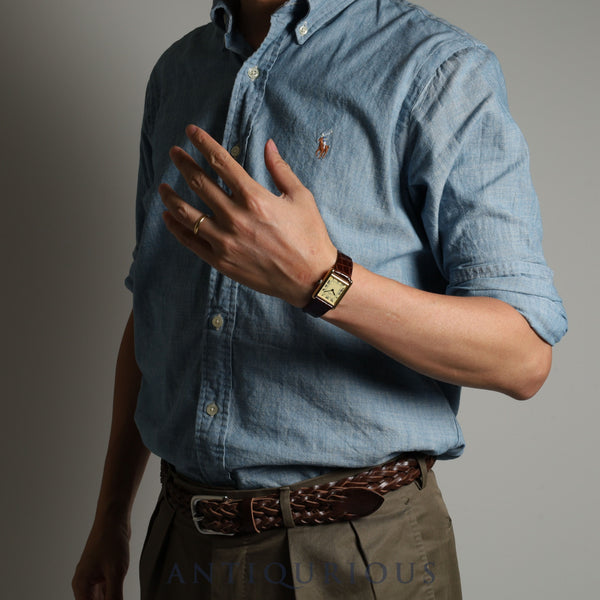 カルティエ マストタンク LM 手巻き Cal.78-1 SV925 革 純正尾錠(GP)アイボリー文字盤 オーバーホール済み