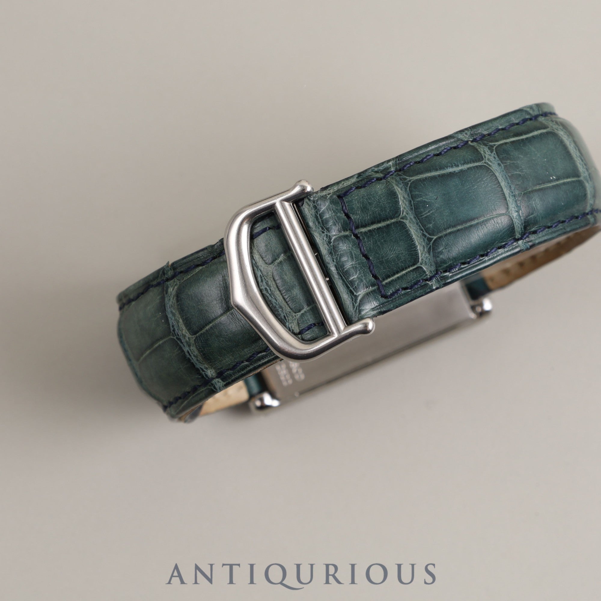 Cartier Tank Basculant LM / 2522 Quartz SS Leather Genuine Buckle (SS) Silver Dial Box Warranty Card Complete Cartier Boutique Service