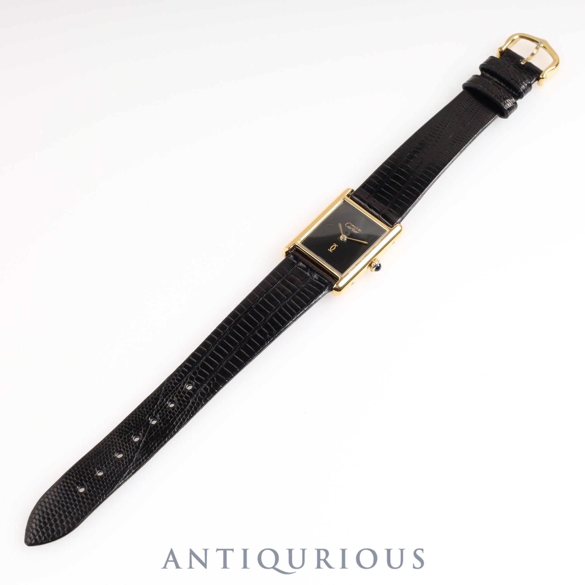 Cartier Must Tank LM Manual Winding No Index Onyx Dial