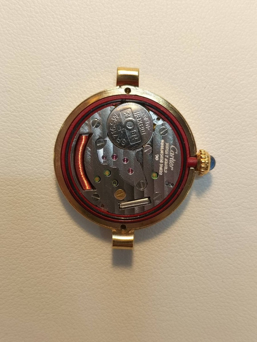 カルティエ マスト ヴァンドーム VLC SM 590004 クォーツ Cal.90 SV925 革 純正尾錠(GP)フロントトリニティ文字盤 オーバーホール済み