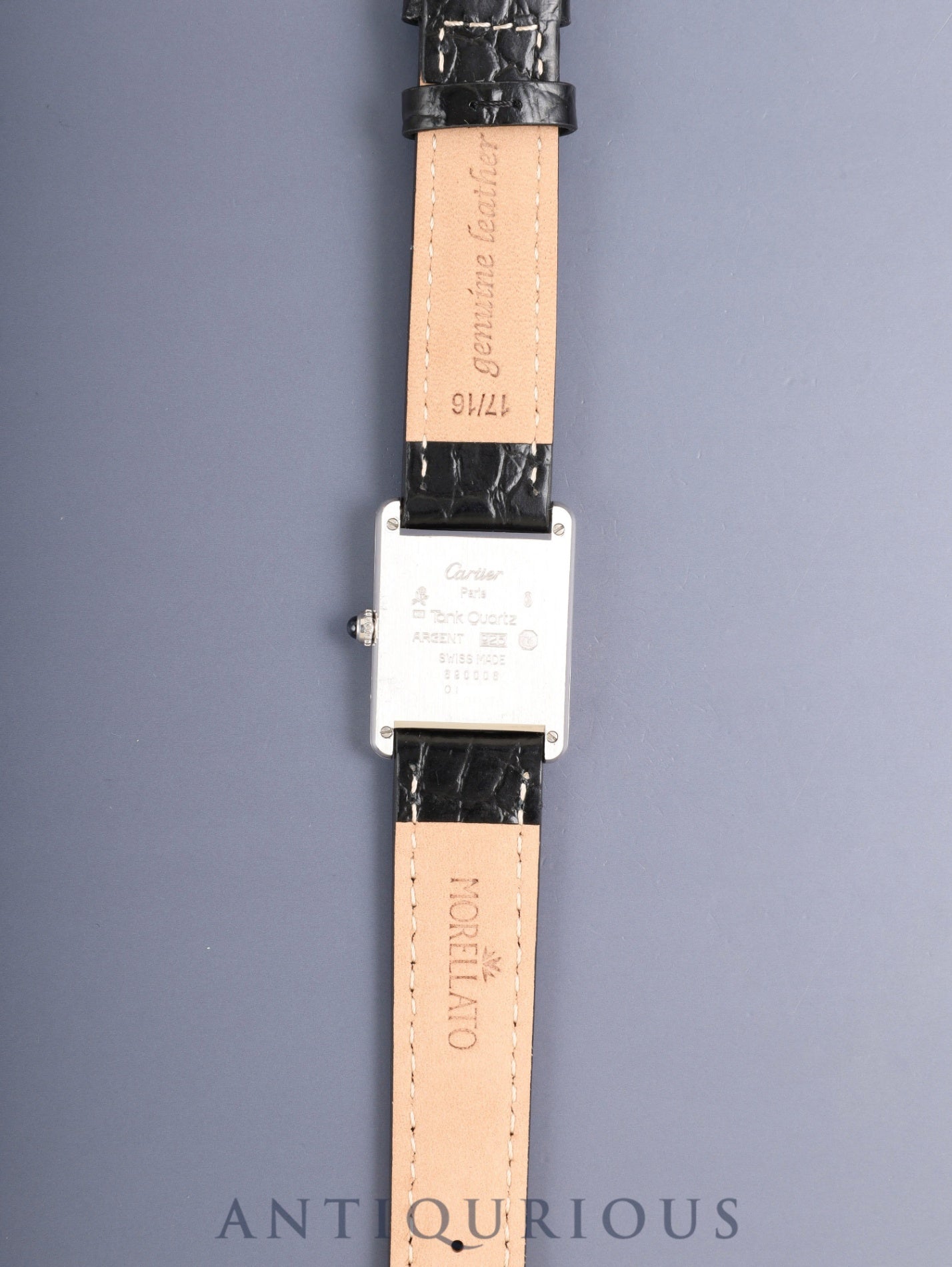 カルティエ マストタンク LM 690006 クォーツ Cal.90 SV925 革 純正ピンバックル(SS)ホワイトローマン文字盤(SWISS表記) 純正レザーベルト付き オーバーホール済み
