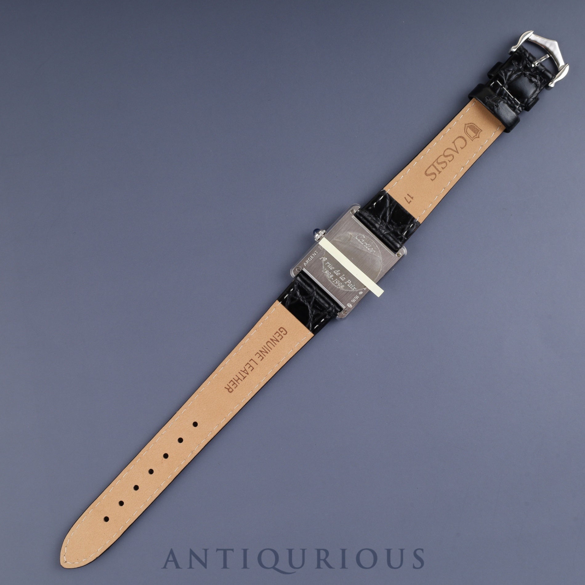 Cartier Must Tank LM 1616 Quartz Caliber 90 SV925 Leather Strap with Genuine Stainless Steel Buckle, White Roman Dial, Commemorative Engraving, Limited Edition of 100, Overhauled