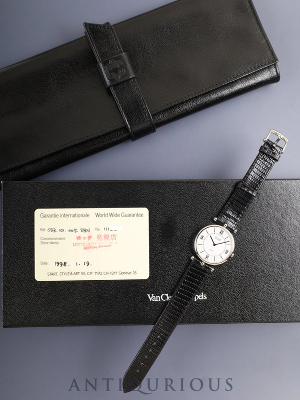 ヴァンクリーフ&アーペル ラウンド ラ・コレクション 53101 クォーツ Cal.ETA256.041 SS 純正ピンバックル(SS)ホワイト文字盤(SWISS MADE表記) 箱 保証書(1998年)冊子 カードケース オーバーホール済み