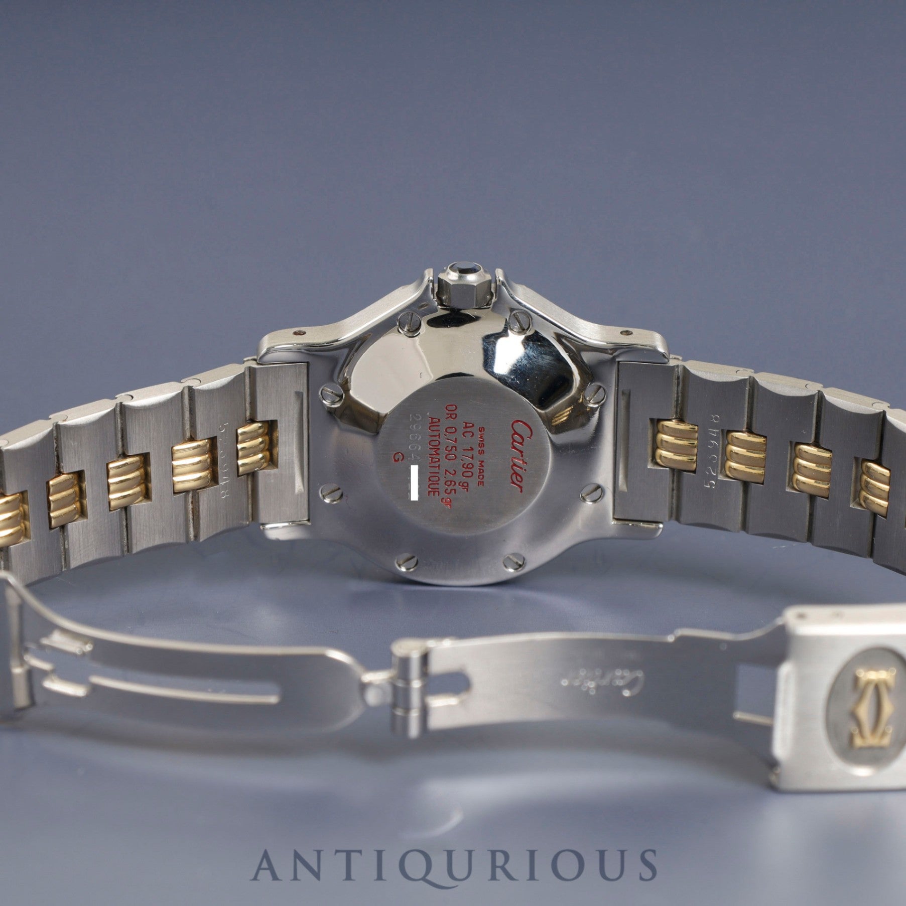 Cartier Santos Octagon LM 2966 Automatic Cal. 077 Stainless Steel/Yellow Gold White Roman Dial Overhauled