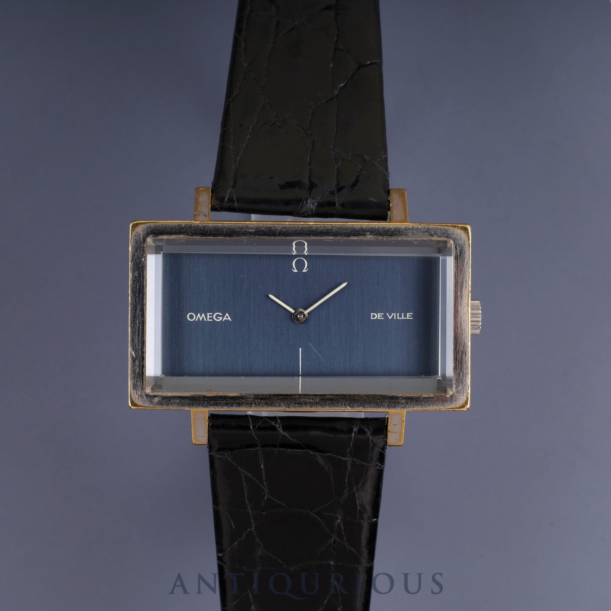 オメガ デ・ヴィル 5110383 手巻き Cal.620 SS 革 純正尾錠(SS) ネイビー文字盤 オーバーホール済み