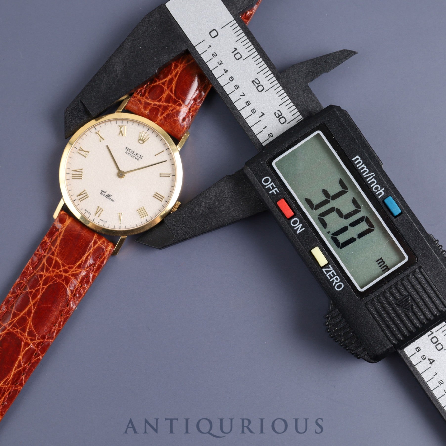 Rolex Cellini 4112 Manual winding Cal.1602 750 Leather Genuine buckle (GP) Engraved computer dial W serial (1994-1995) Overhauled