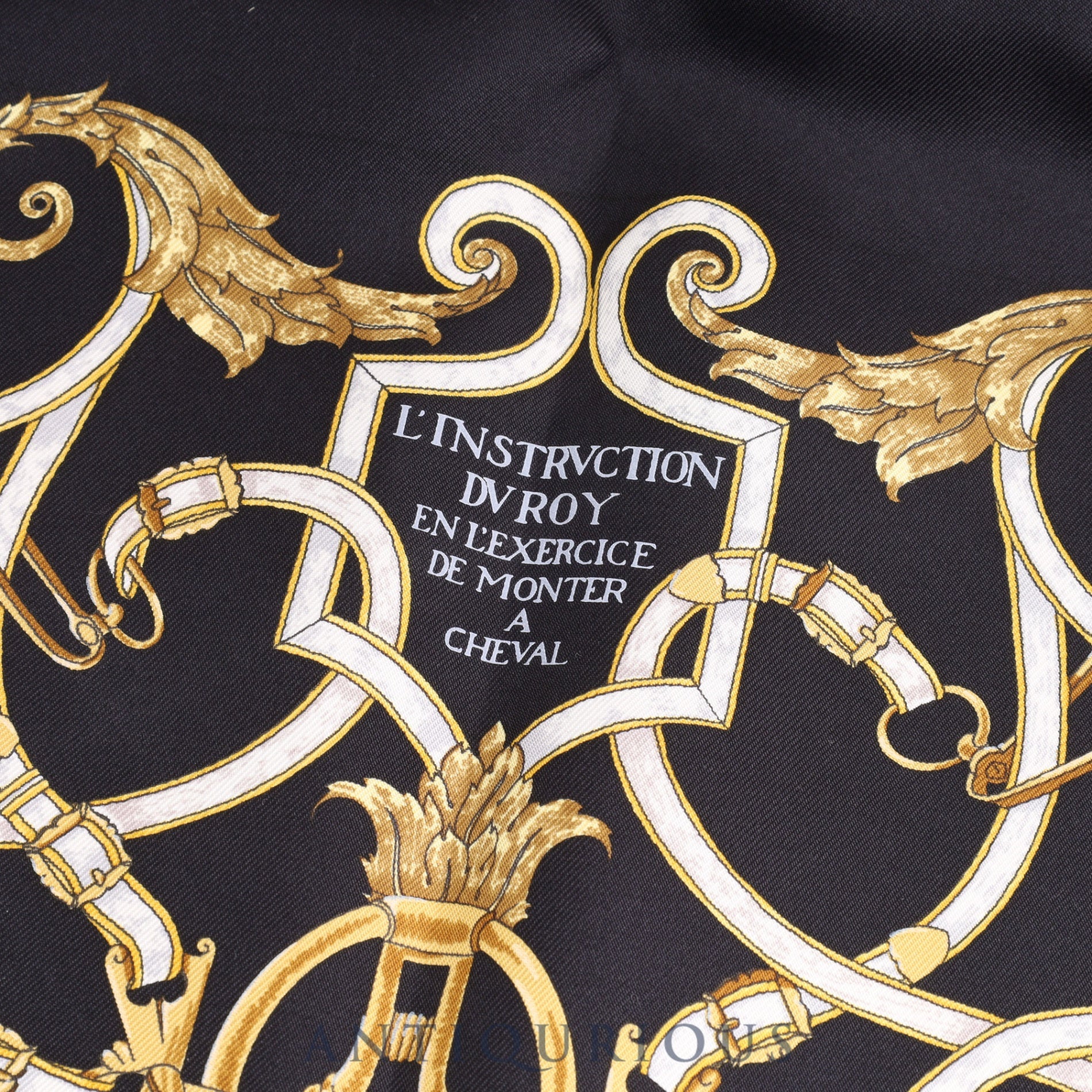 Hermes Scarf Carre 45 Par Mefsire ANTOINE DE PLVVINEL SILK100% Box