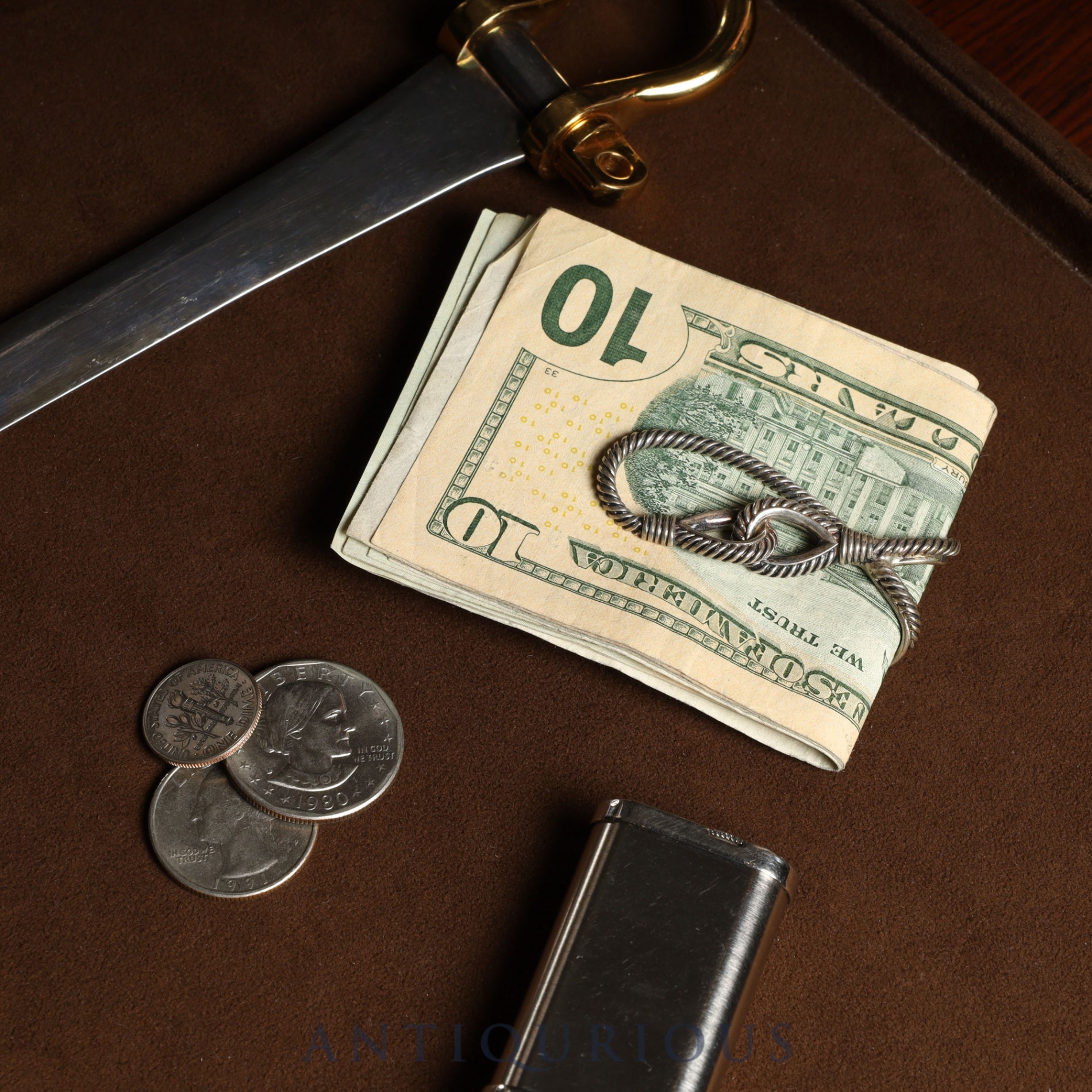 Hermes Money Clip Rope Motif SV800 Box Hallmark Crab