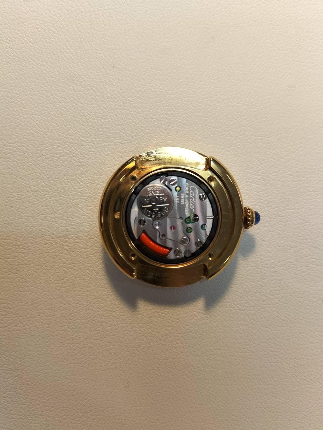Cartier Must Trinity 2735 Quartz Cal.157 SV925 Leather Genuine Buckle (GP) White Arabic Dial Overhauled