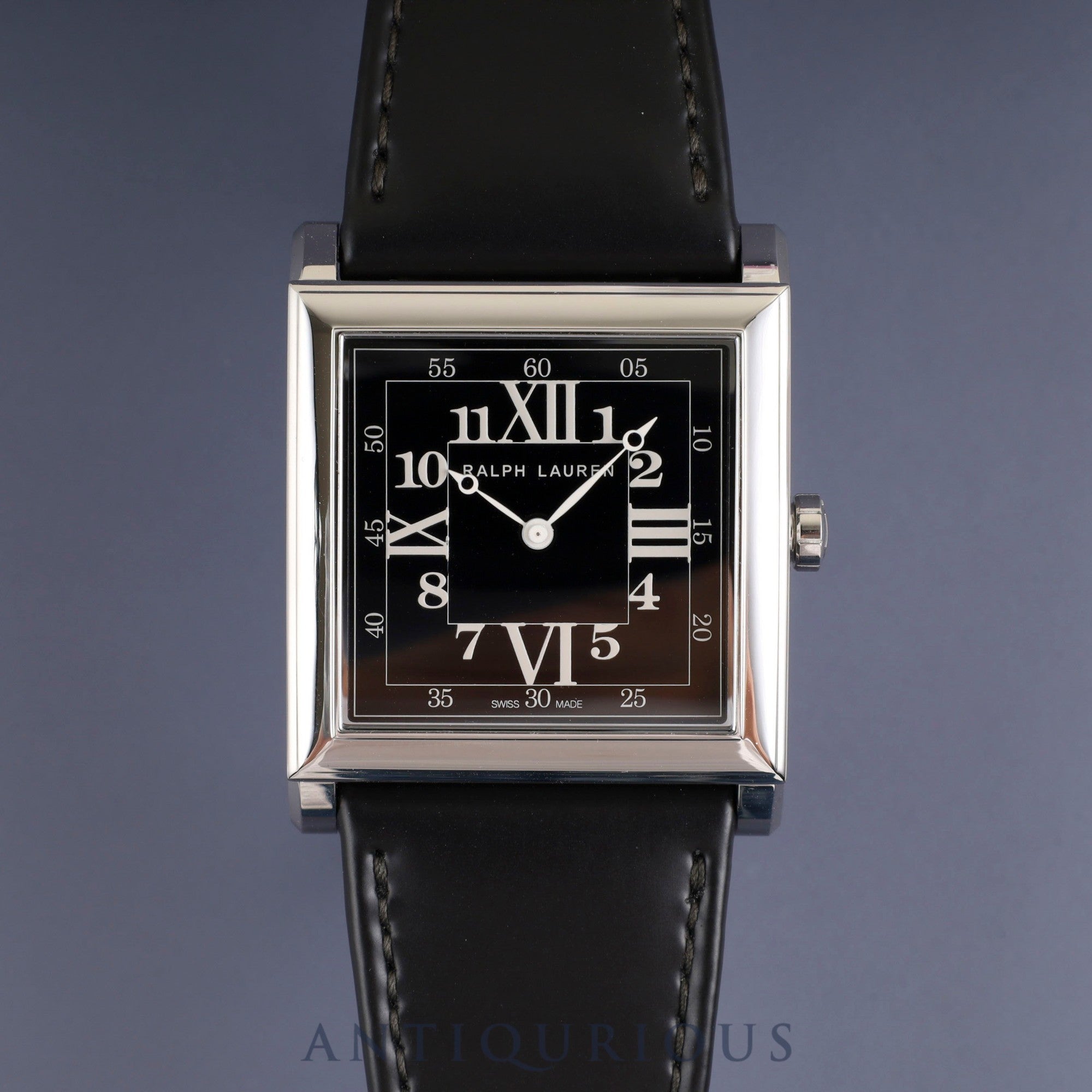 Ralph Lauren Slim Classic 867 K01500 Automatic Caliber RL300-1 Stainless Steel Leather Strap with Genuine Stainless Steel Buckle, Black Dial, Box, Warranty (2024) Overhauled