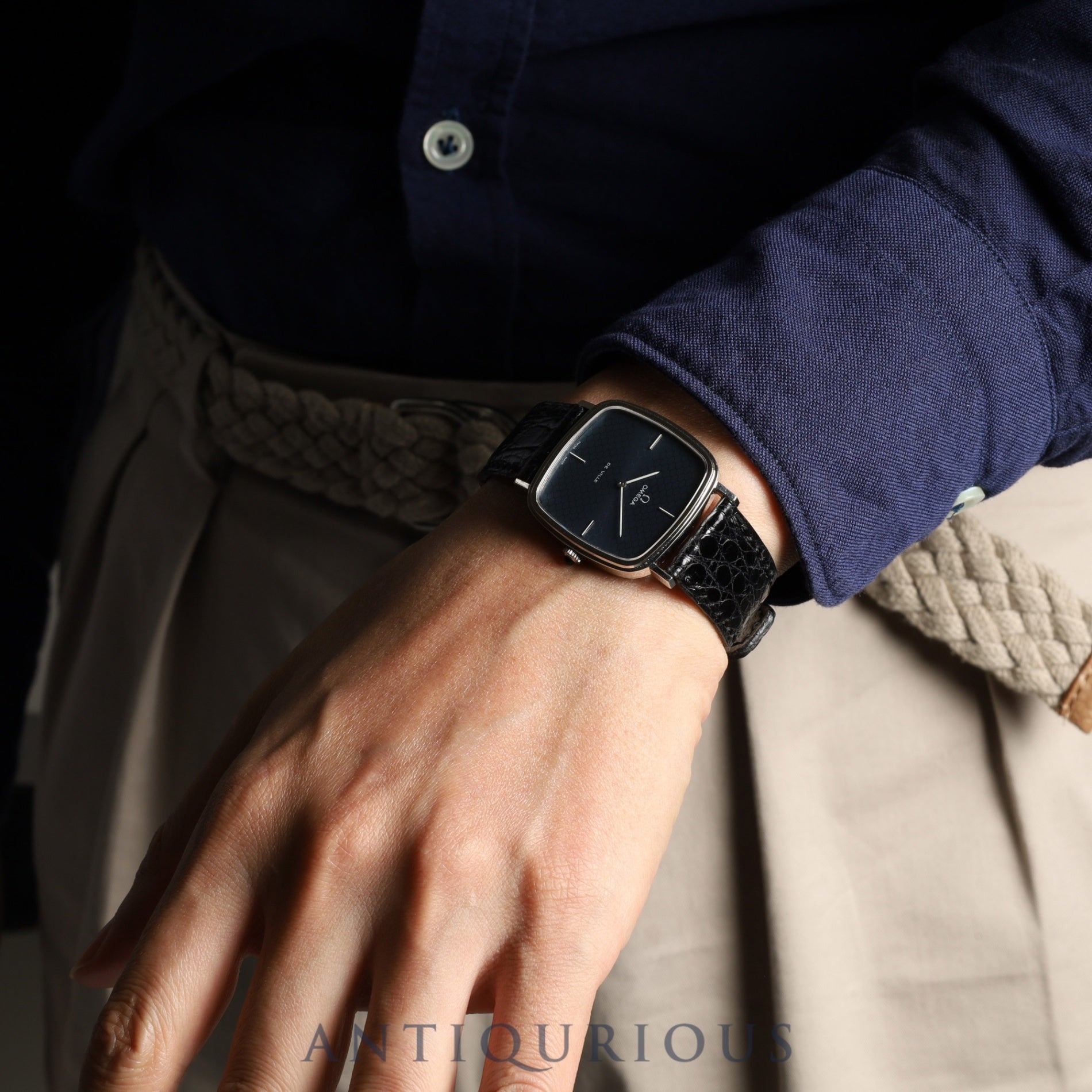 オメガ デ・ヴィル 111.0118 手巻き Cal.625 SS 純正革ベルト 純正尾錠(SS) ネイビー文字盤 オーバーホール済み