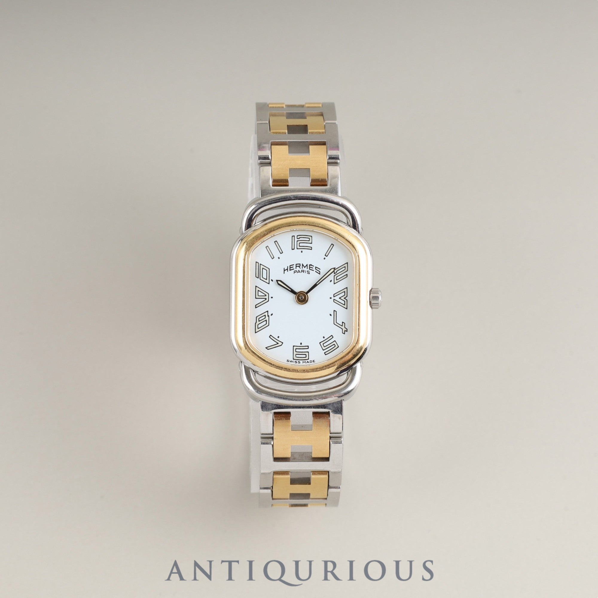 Hermes Rally RA1.220 Quartz Cal.976.001 SS/GP SS/GP White Dial Overhauled