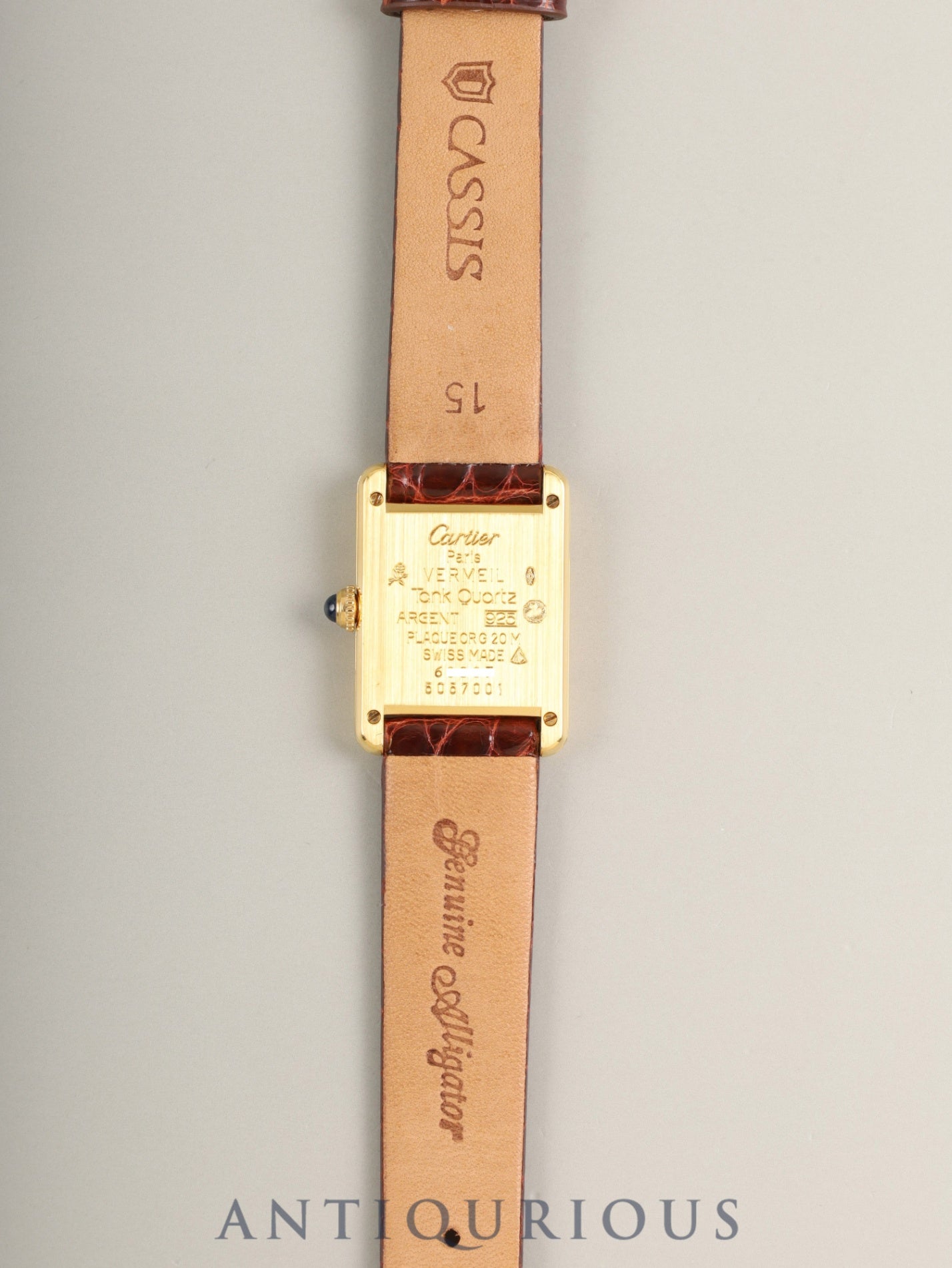 カルティエ マストタンク SM W1003053 / 5057001 クォーツ Cal.057 SV925 革 純正ピンバックル(GP)ストレートローマン文字盤(SWISS表記)箱 冊子 保証書(1991年) オーバーホール済み 新品仕上げ済み