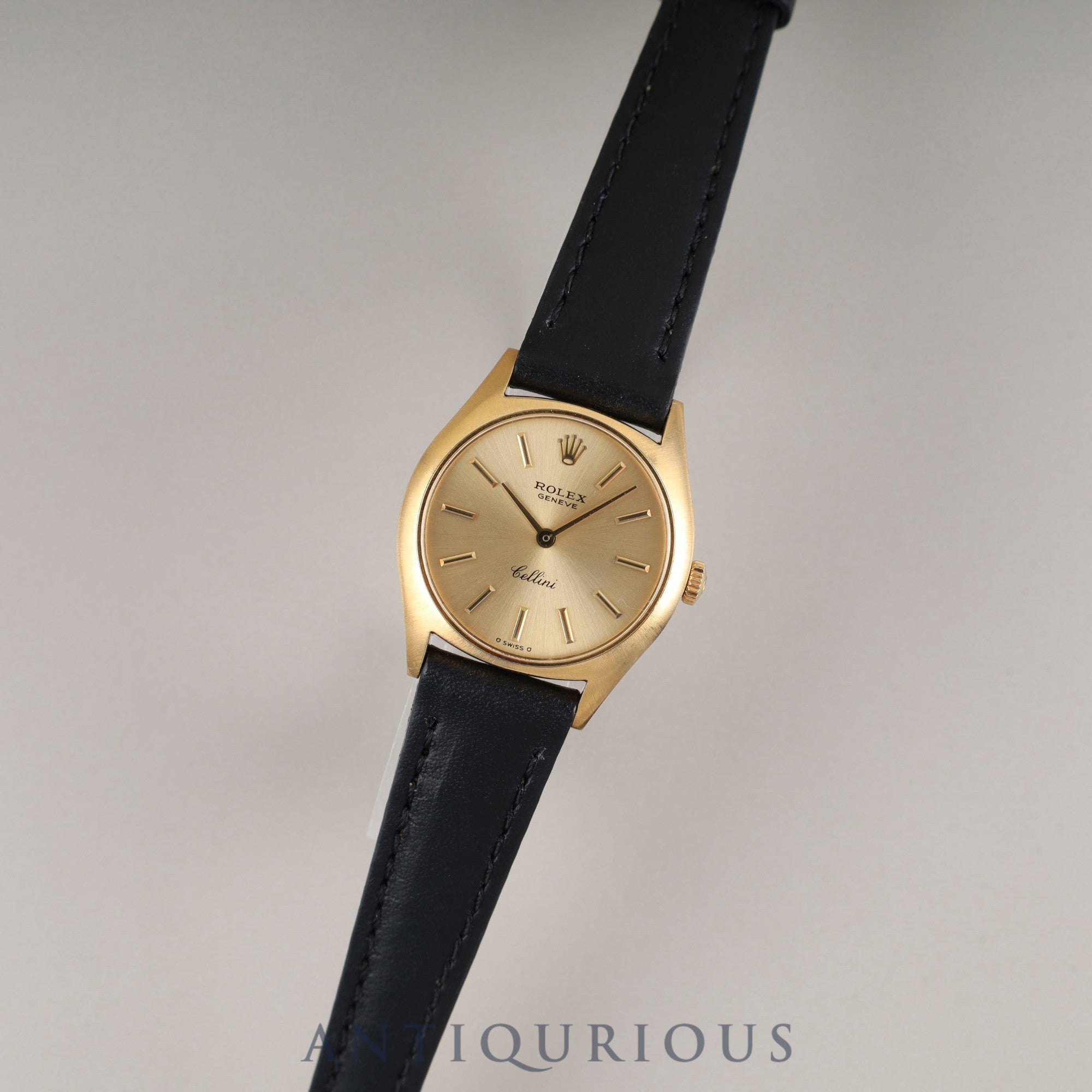 Rolex Cellini 3800 manual winding Cal. 1600 750 leather strap genuine buckle (GP) gold dial 35 series (1972) genuine leather strap overhauled