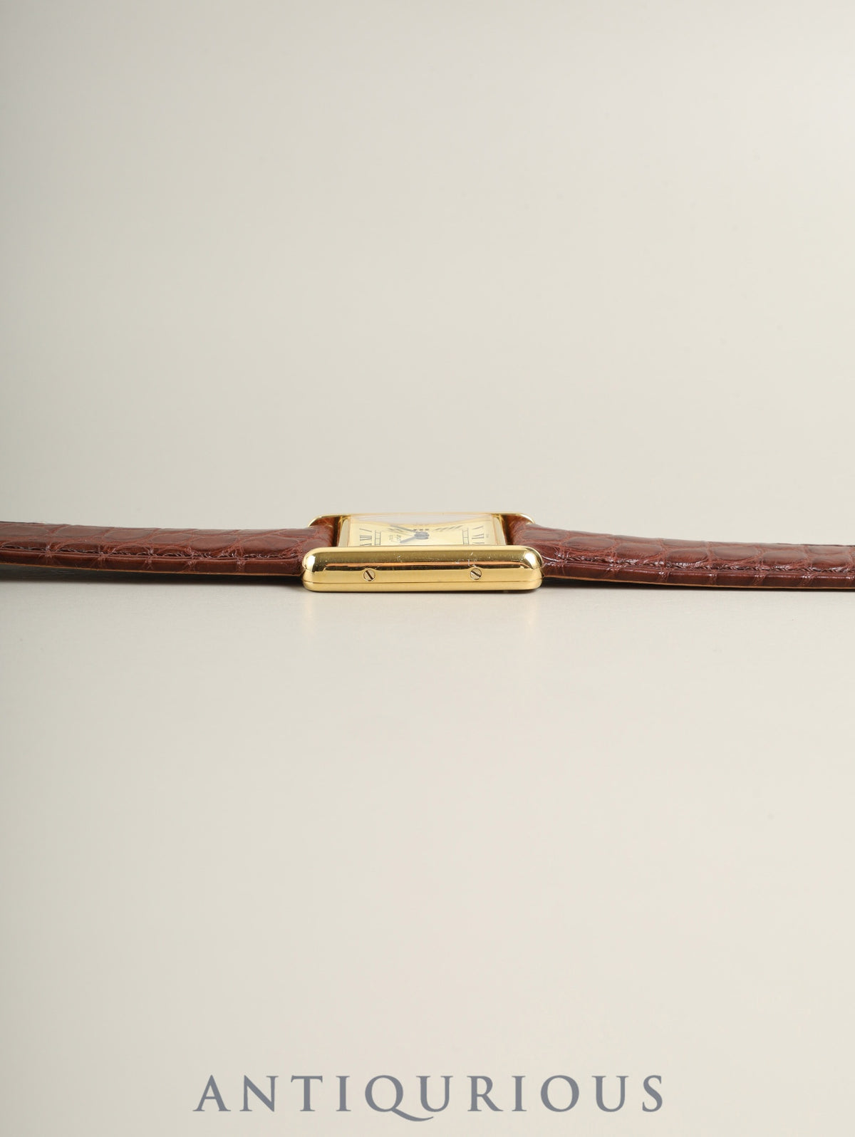 カルティエ マストタンク SM W1003153 / 5057001 クォーツ Cal.057 SV925 革 純正ピンバックル(GP)アイボリーローマン文字盤(SWISS表記)保証書(1994年)新品仕上げ済み オーバーホール済み