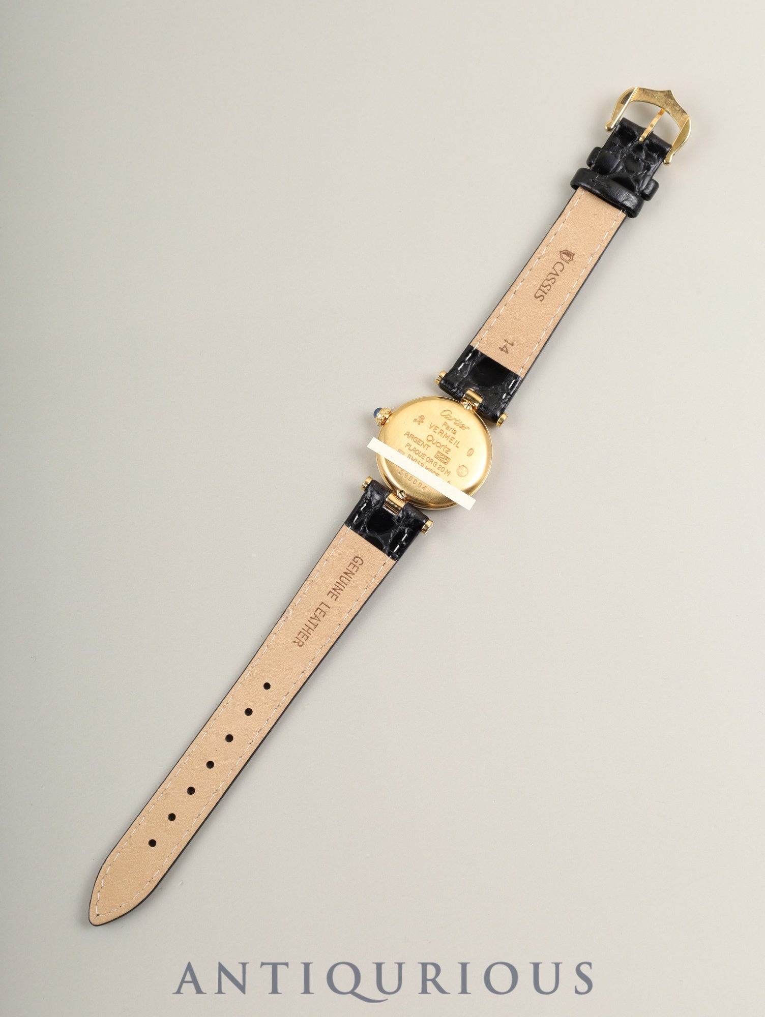 Cartier Must Vendome VLC SM 590004 Quartz Cal.90 SV925 Leather Original Pin Buckle (GP) Arabic Dial (SWISS marking) Overhauled