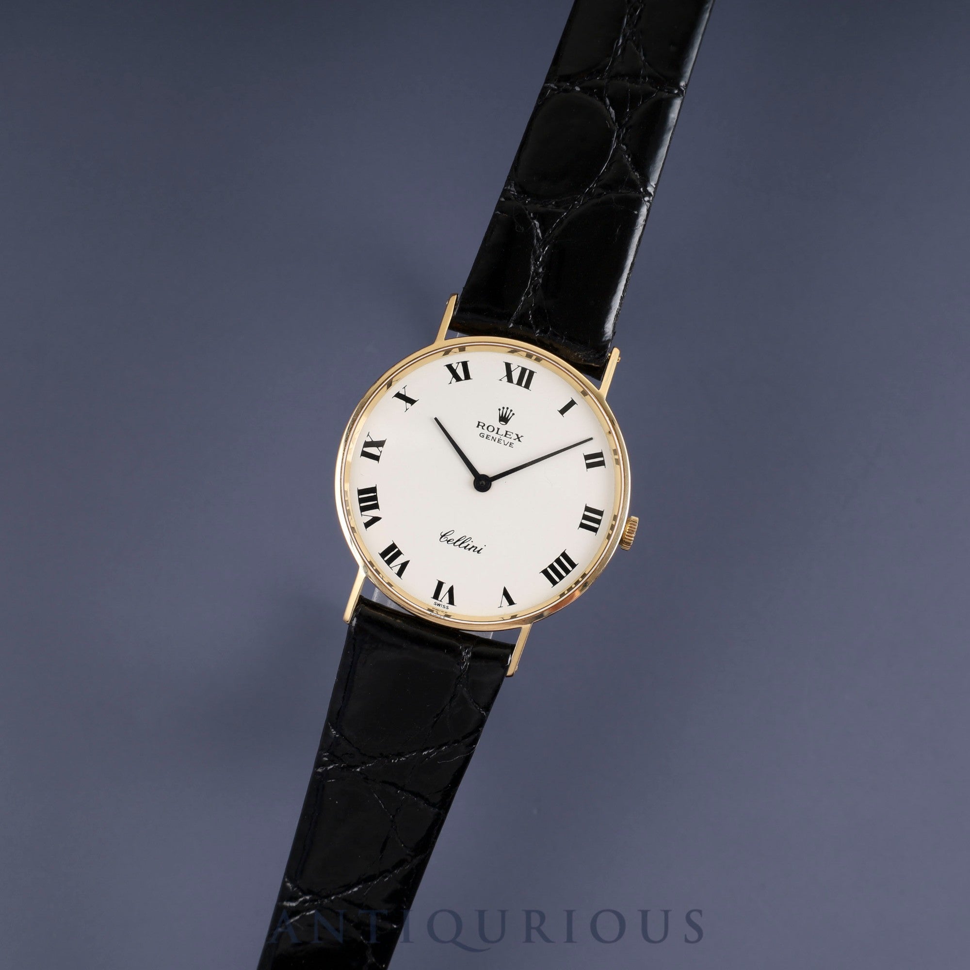 Rolex Cellini 3833 Manual winding Cal.1600 750 Leather Genuine buckle (GP) White Roman dial 1967 (23rd series) Overhauled