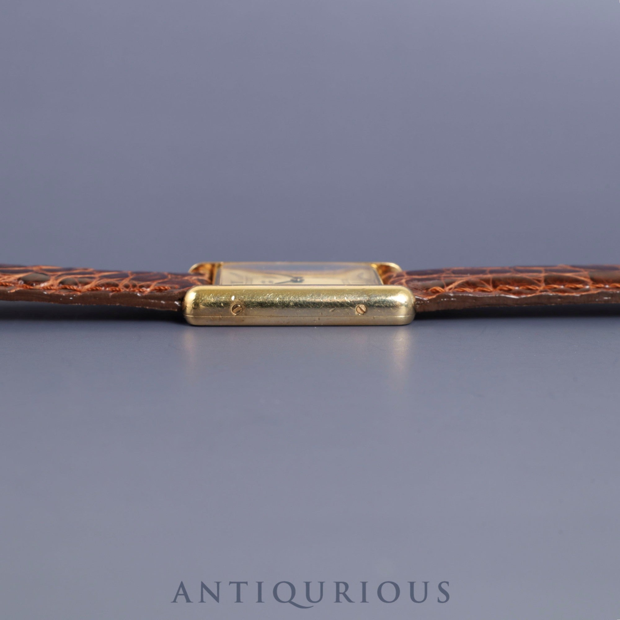 Cartier Must Tank LM 590005 Quartz SV925 Leather Genuine Buckle (GP) Ivory Roman Dial Complete service (full maintenance) completed at Cartier boutique