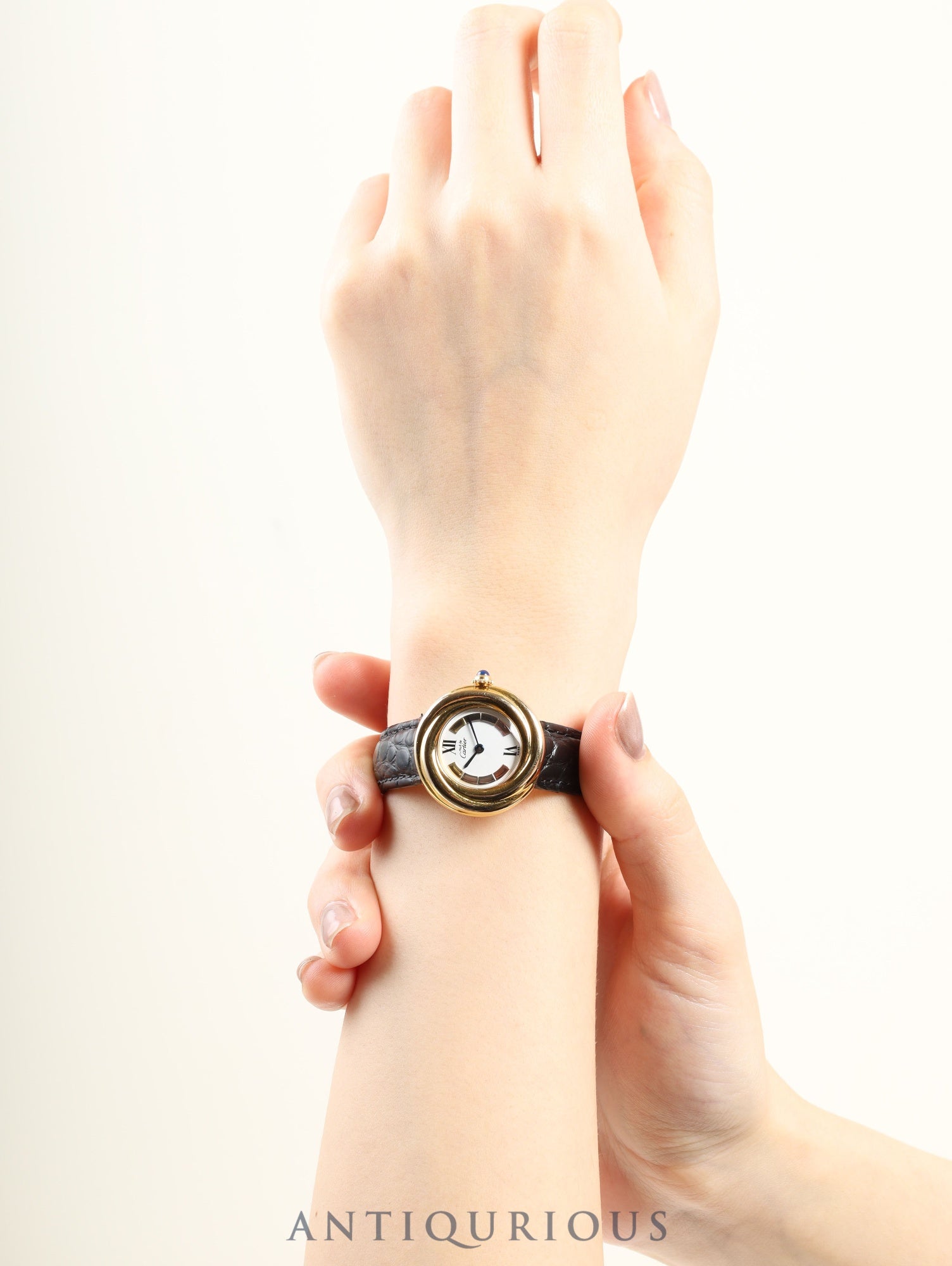 カルティエ マストトリニティ W1010744 / 2735 クォーツ Cal.- SV925 革 純正Dバックル(GP)サイドトリニティ文字盤 オーバーホール済み