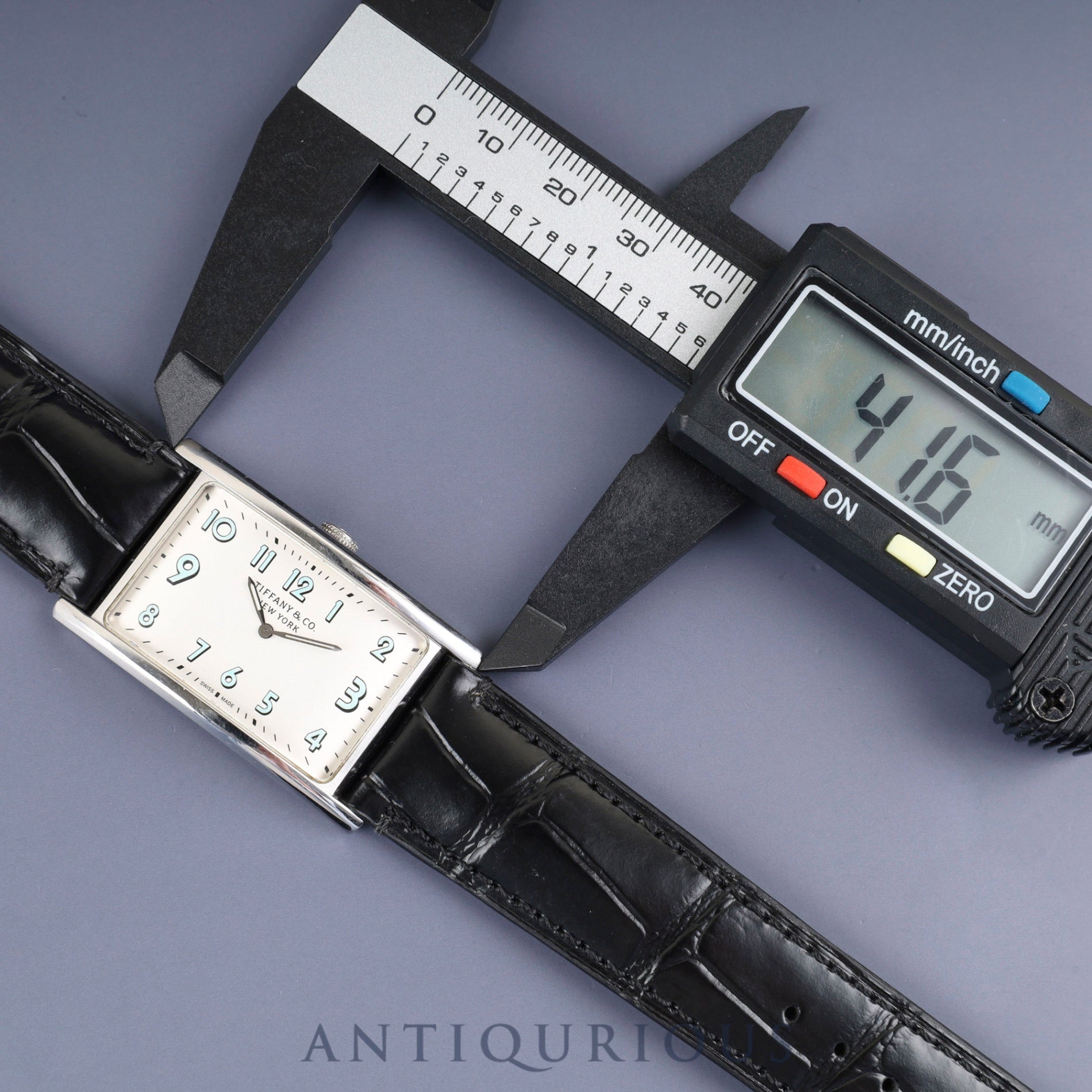 Tiffany East West 37447102 Quartz SS Leather Third party buckle (SS) Silver Arabic dial Box Warranty (2017) Overhauled