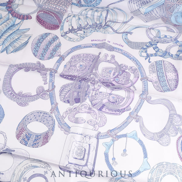 Hermes scarf Carre 90 BRACELETS DE LUMIERE Light bracelet 100% SILK Box