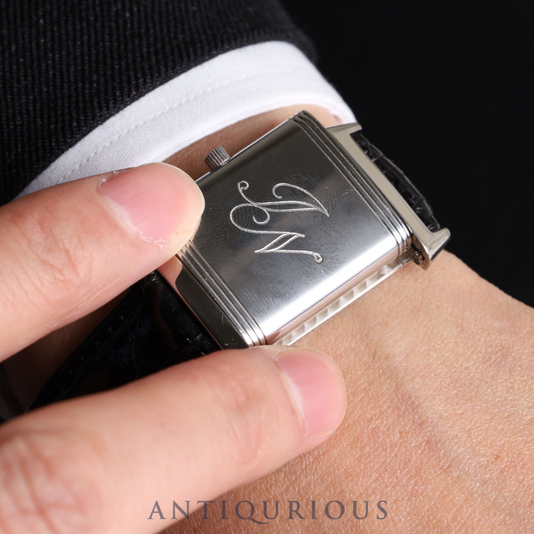 ジャガー・ルクルト レベルソ クラシック 250.8.86 手巻き Cal.846/1 SS 革 純正尾錠(SS)シルバーアラビア文字盤 ケース 保証書(1996年) 冊子 オーバーホール済み ※ケース裏彫りあり