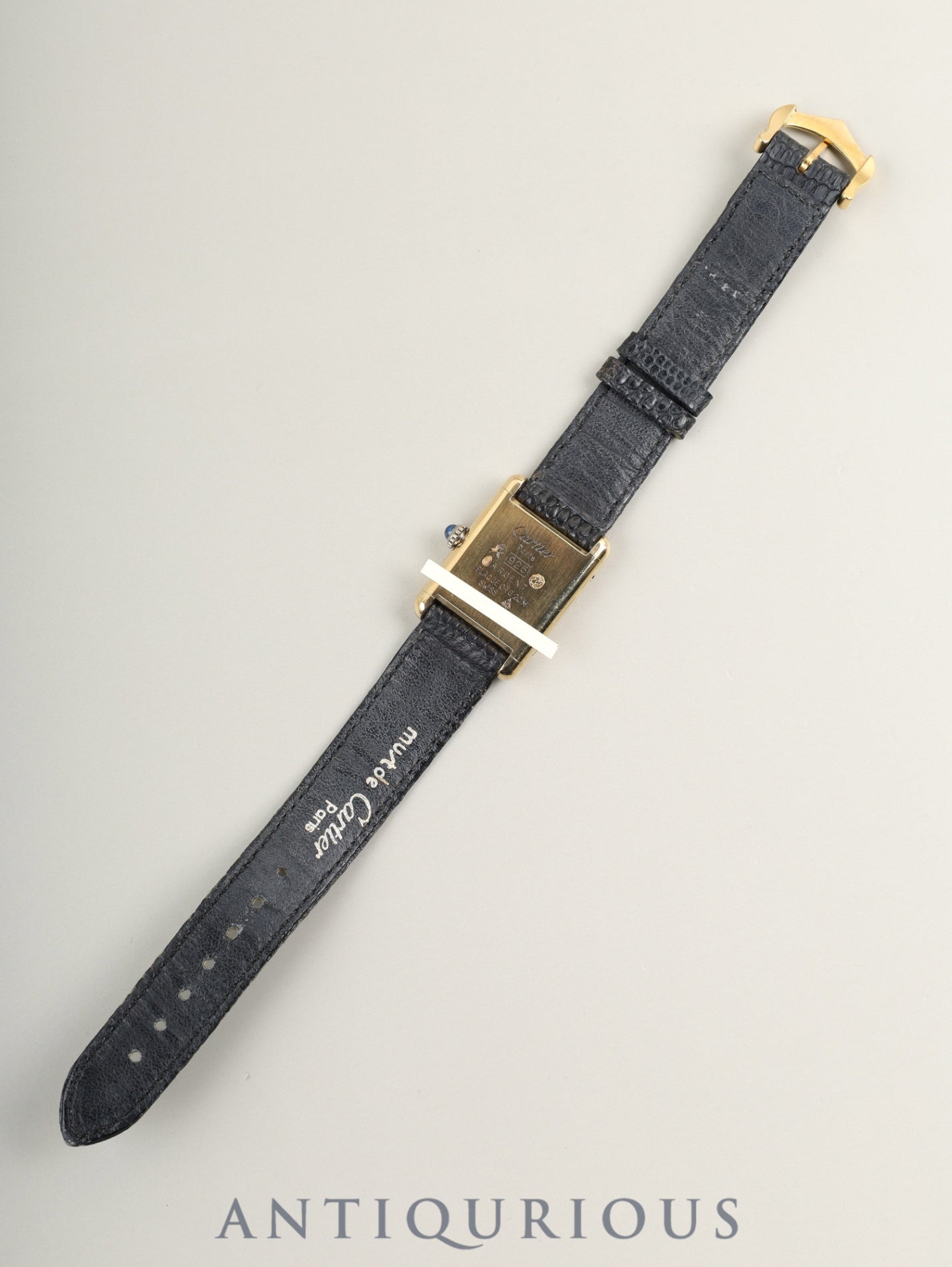 Cartier Must Tank SM Manual winding Cal.78-1 SV925 Original leather strap Original pin buckle Onyx dial (SWISS表記) Overhauled