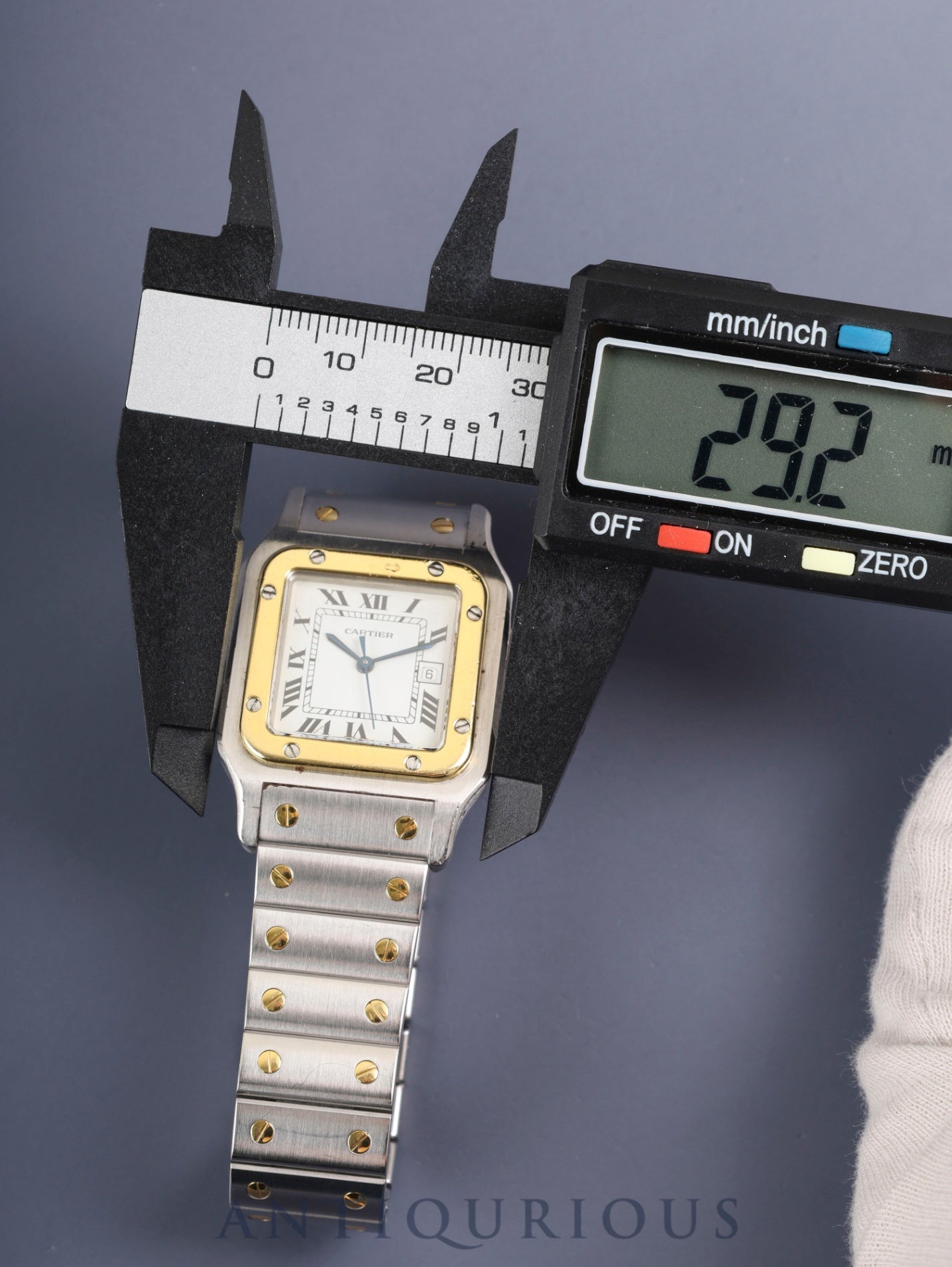 Cartier Santos Carrée LM 2961 Automatic Cal.ETA2671 SS/YG SS/YG White Roman Dial (SWISS marking) Box, Booklets, International Lifetime Guarantee (1981 / with name), Cartier Repair Invoice (2000) Overhauled