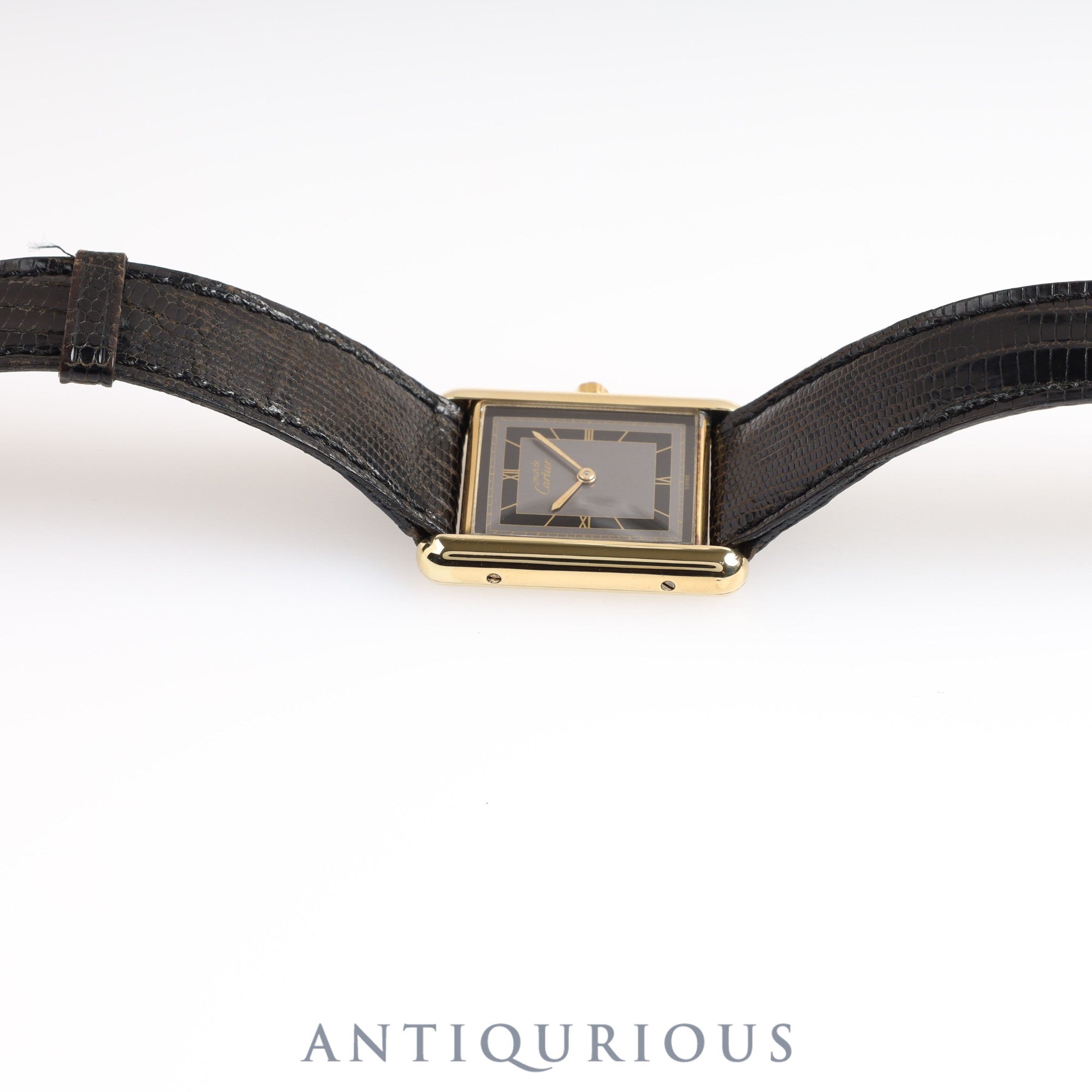 Cartier Must Tank LM QZ Grey Roman Dial 1985 Box Warranty