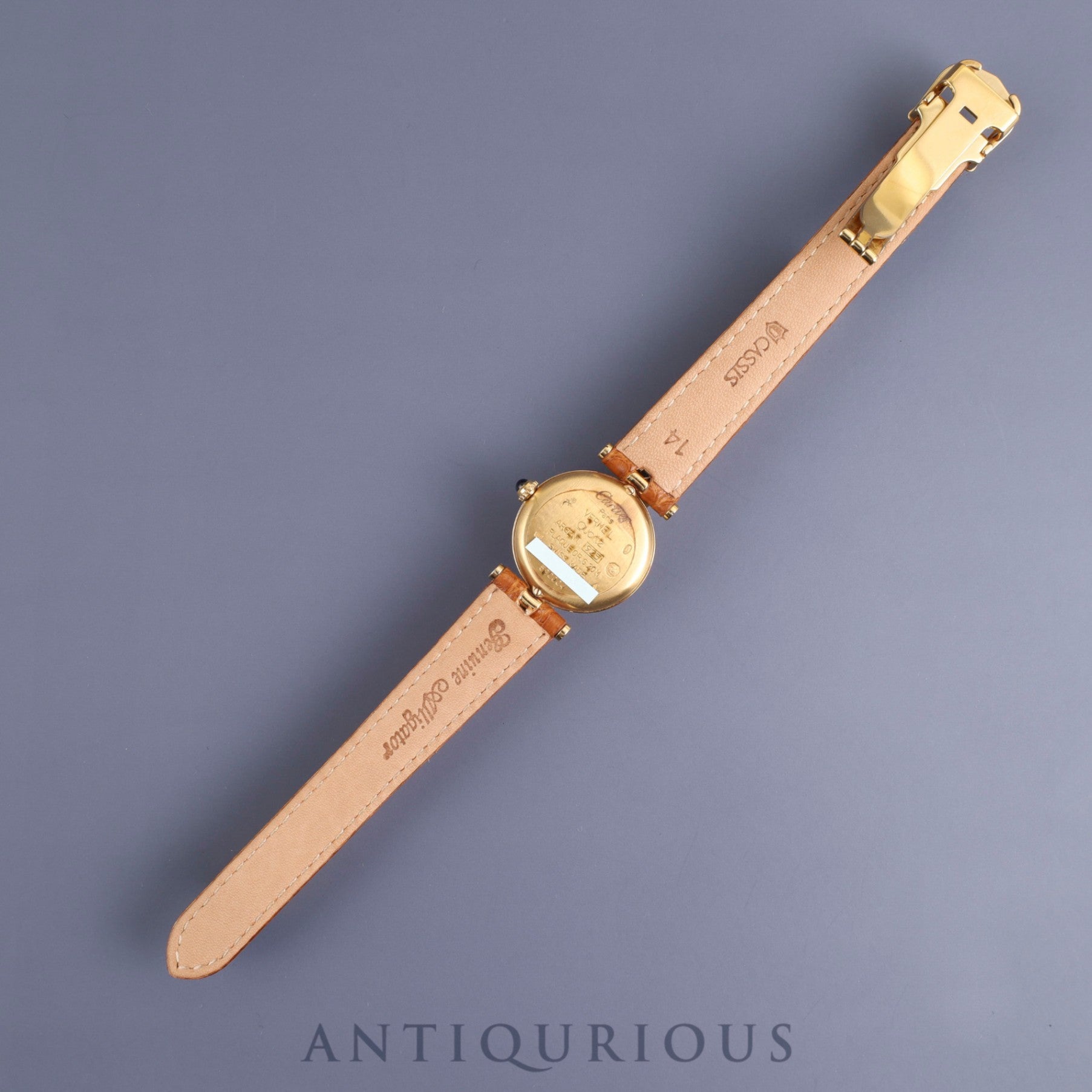Cartier Must Vendome VLC SM 590004 Quartz Cal.90 SV925 Leather Genuine D Buckle (GP) Trinity Dial Booklet Overhauled