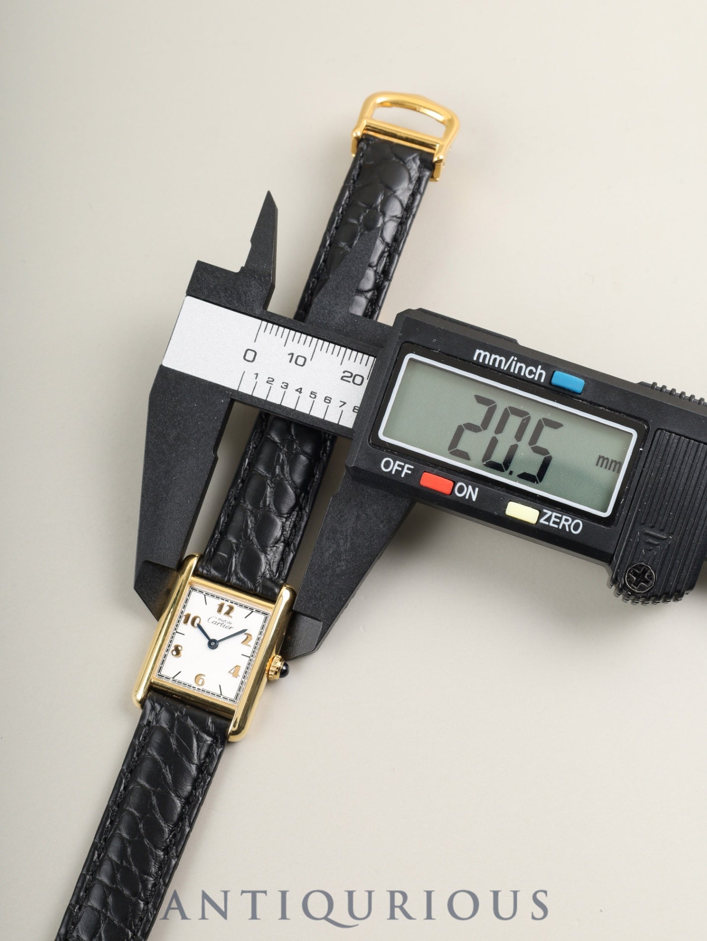 カルティエ マストタンク SM W1008354 / 5057001 クォーツ Cal.057 SV925 革 純正Dバックル(GP)飛びアラビア文字盤(SWISS表記)オーバーホール済み 新品仕上げ済み