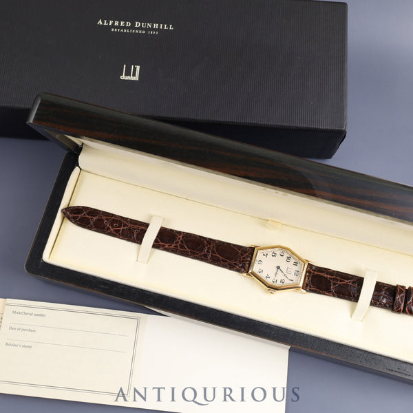 ダンヒル センテナリー オクタゴン 100周年記念モデル 手巻き Cal.- 750 革 純正尾錠(750) シルバー文字盤 箱 保証書(無記名) 250本限定 オーバーホール済み
