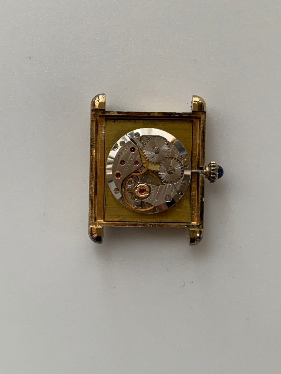 カルティエ マストタンク LM 手巻き Cal.78-1/ETA2512 SV925 革 純正尾錠(GP)マホガニー文字盤(SWISS表記) オーバーホール済み