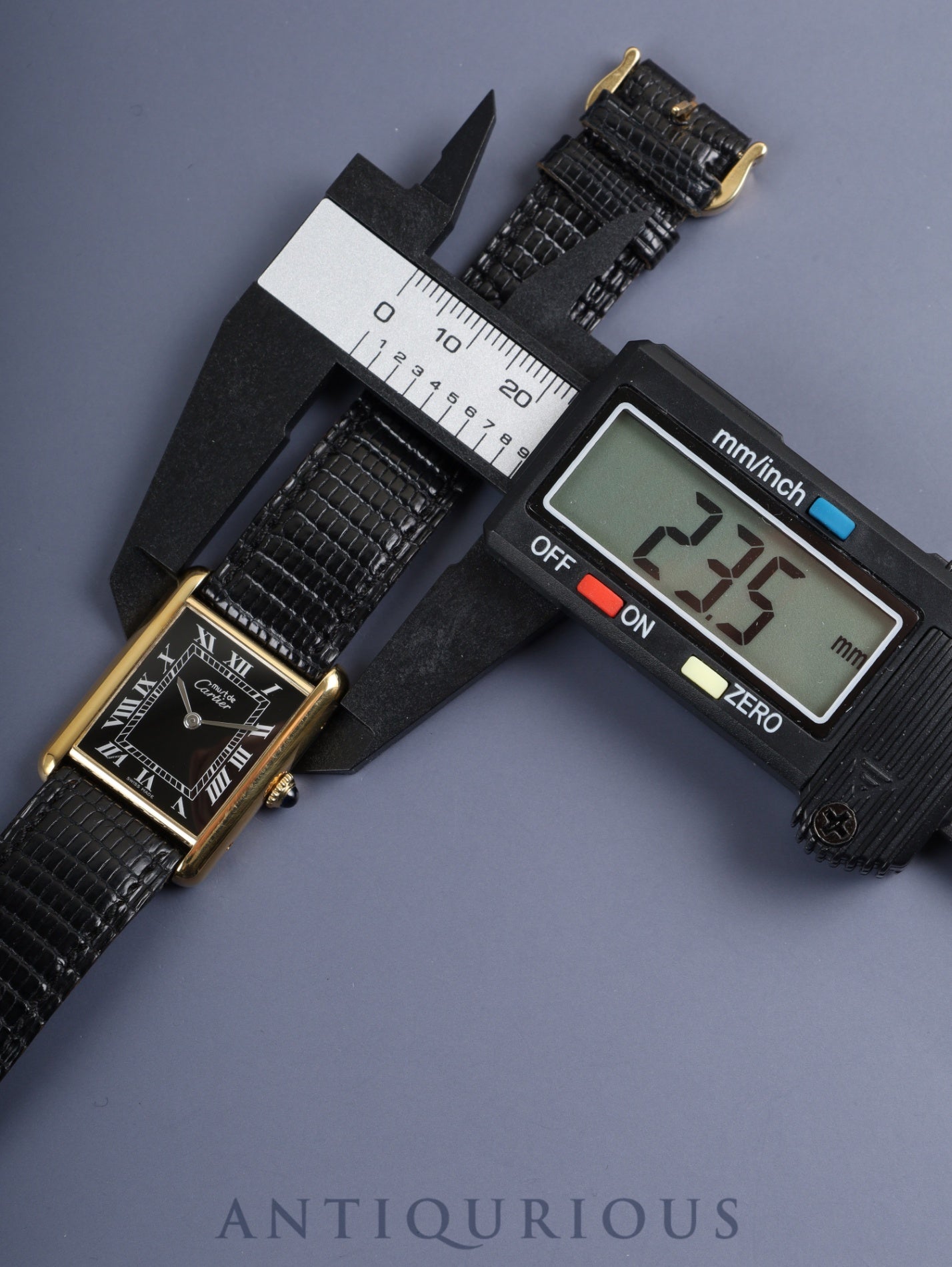 カルティエ マストタンク LM 19749 13 手巻き SV925 純正革ベルト 純正尾錠(GP) ブラックローマン文字盤 保証書(1987年) カルティエブティックにてコンプリートサービス済み