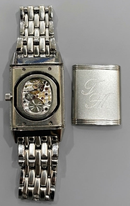Jaeger-LeCoultre Reverso Classic Shadow 251.8.86 / 251.880.864 Manual Winding Caliber 846/1 Stainless Steel Gray Dial Warranty Booklet Overhauled *Case Back Engraving