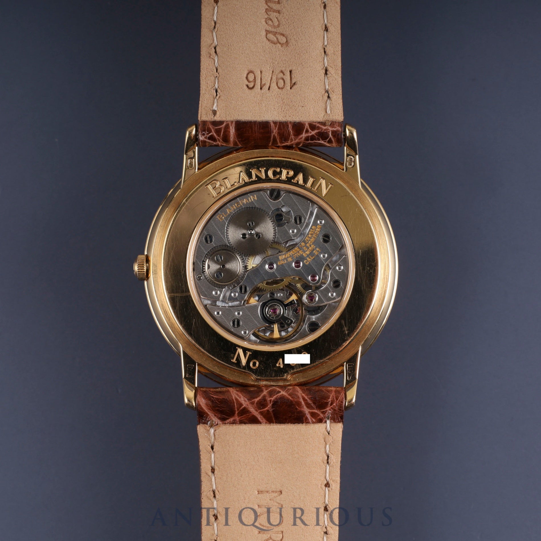 ブランパン ヴィルレ ウルトラスリム 0021-3318-55 手巻き Cal.21 750YG 純正革ベルト 純正尾錠(750YG)ホワイト文字盤