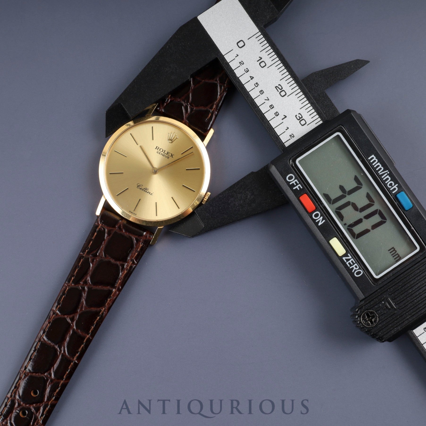 Rolex Cellini 4112 Manual Winding Cal. 1601 750 Leather Strap Genuine Buckle (GP) Gold Dial 43 Series (1975) Warranty (1984) Overhauled