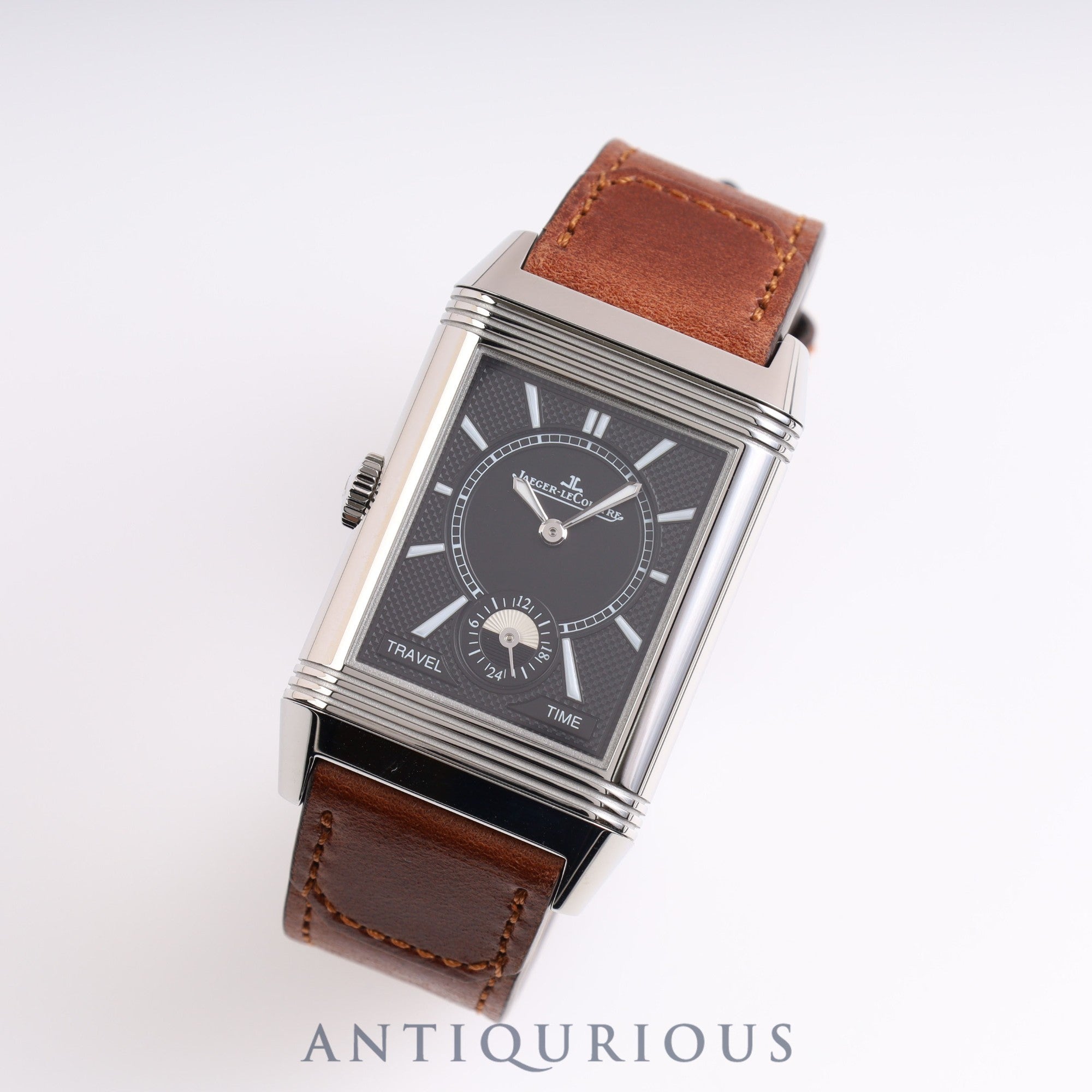 Jaeger-LeCoultre Reverso Classic Large Duo Small Second 215.8.D4 (Q3848422) Manual winding SS Genuine leather strap Genuine buckle (SS) Silver / Black dial Box Warranty (2023)