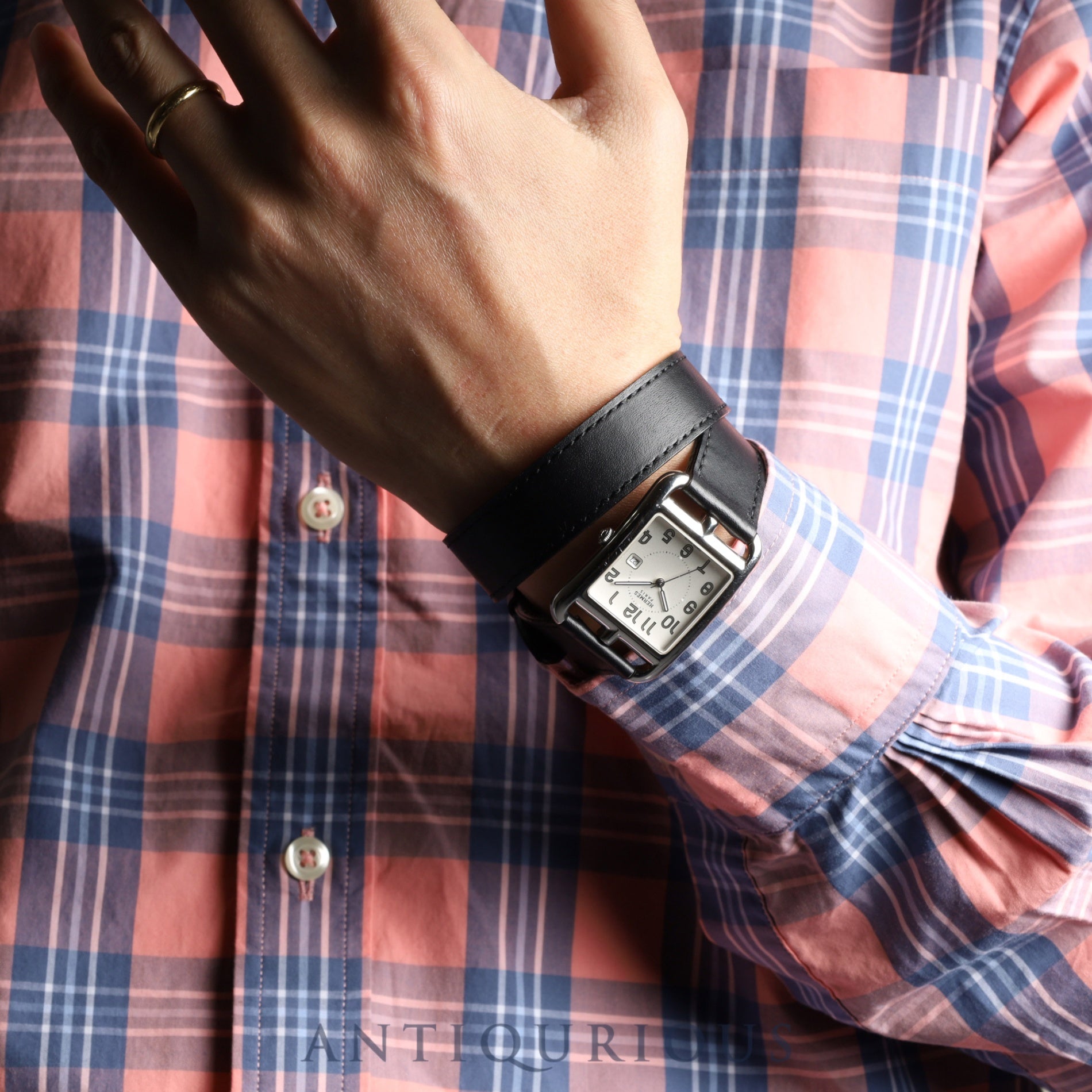 エルメス ケープコッド CC2.710 クォーツ SS 革 純正尾錠(SS) シルバーアラビア文字盤 純正替ベルト(A刻印:2017年) オーバーホール済み