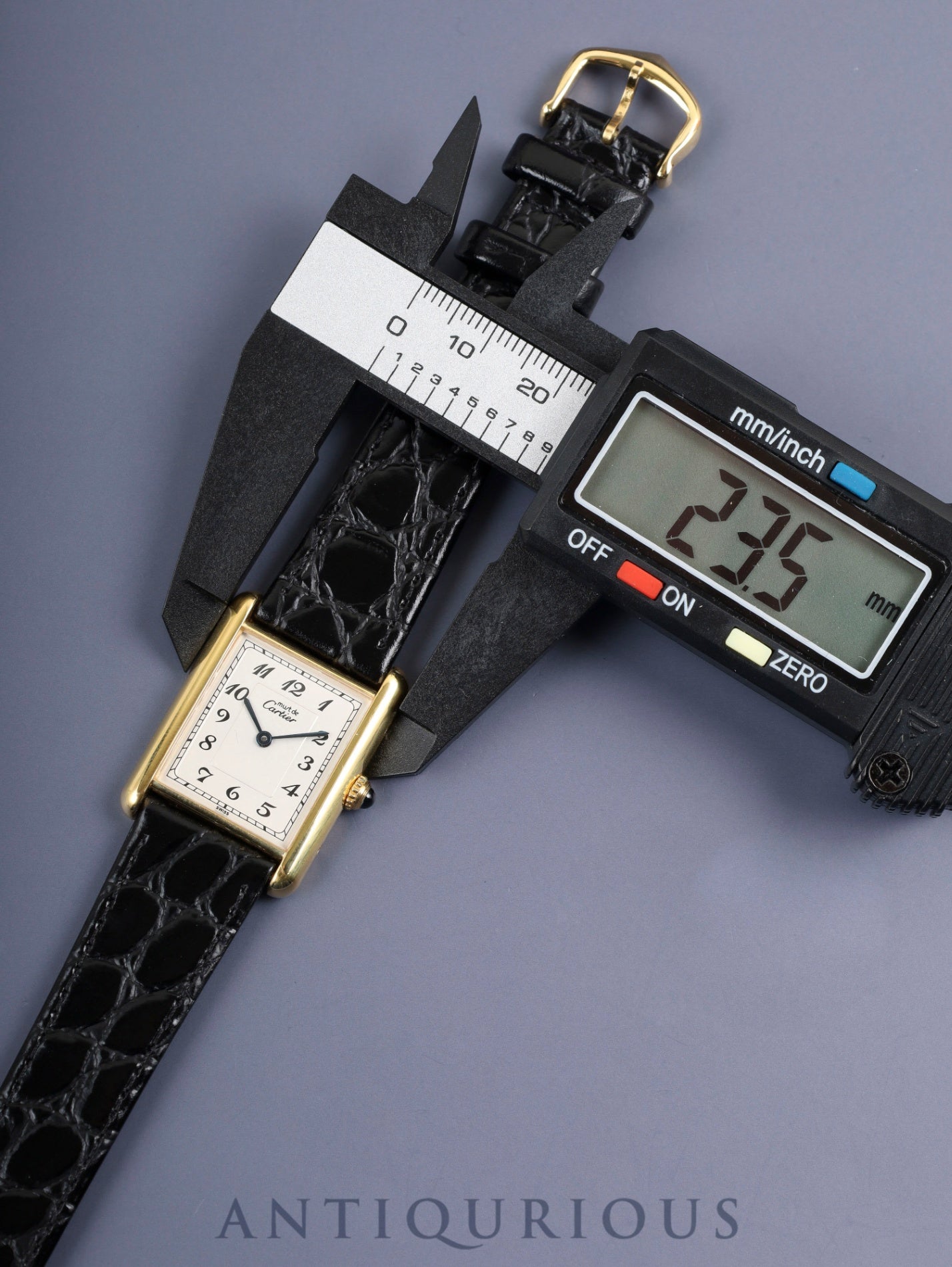 カルティエ マストタンク LM 590005 クォーツ Cal.90 SV925 革 純正尾錠(GP) アラビア文字盤 オーバーホール済み 新品仕上げ済み