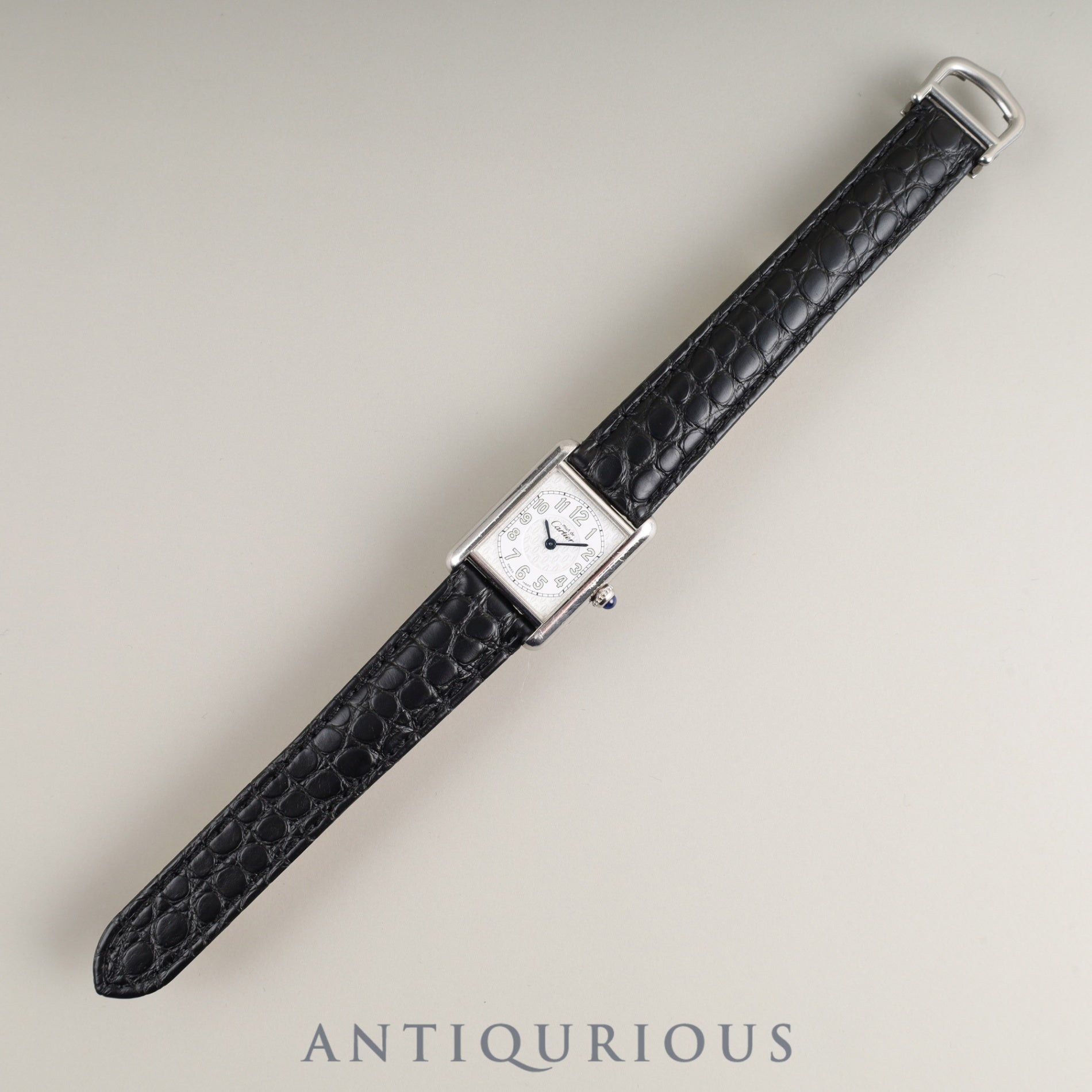 カルティエ マストタンク MM 2416 クォーツ Cal.057 SV925 革 純正Dバックル(SS) テレフォンCC文字盤 オーバーホール済み