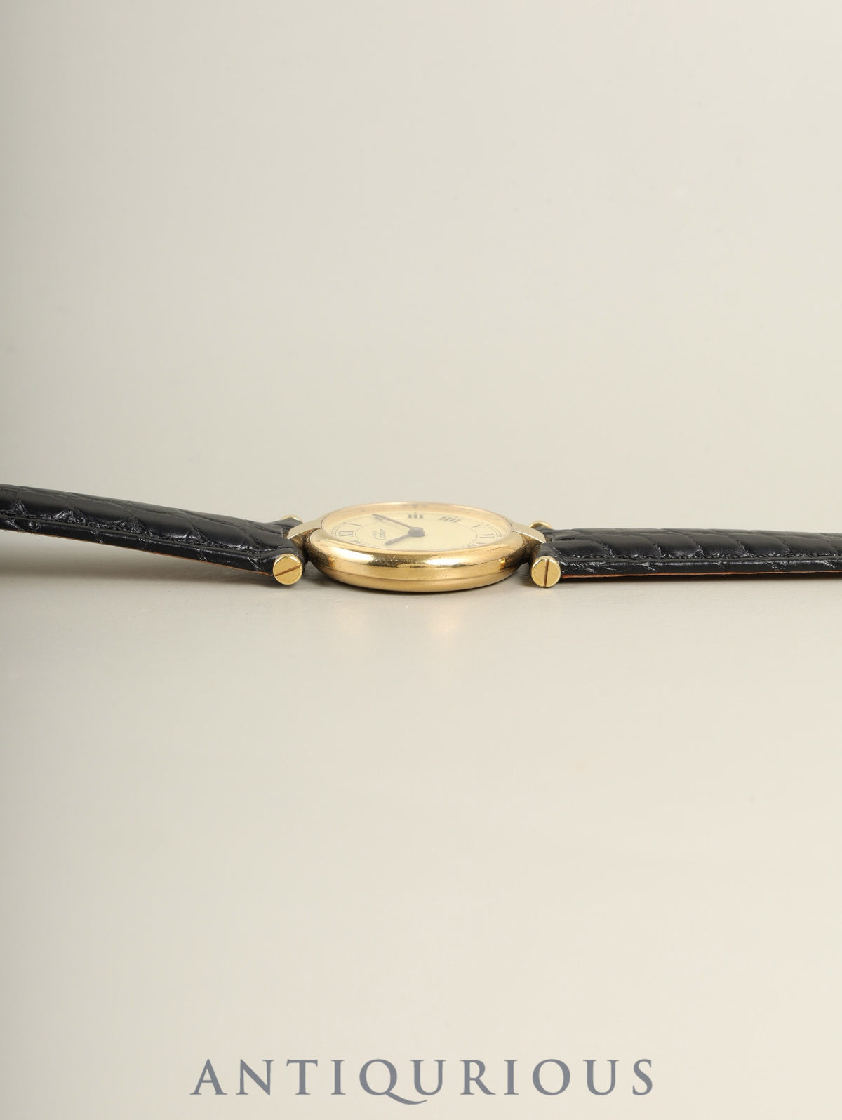 Cartier Must Vendome VLC SM 590004 Quartz Cal.90 SV925 Leather Genuine D-buckle (GP) Ivory Roman Dial (SWISS marking) Overhauled