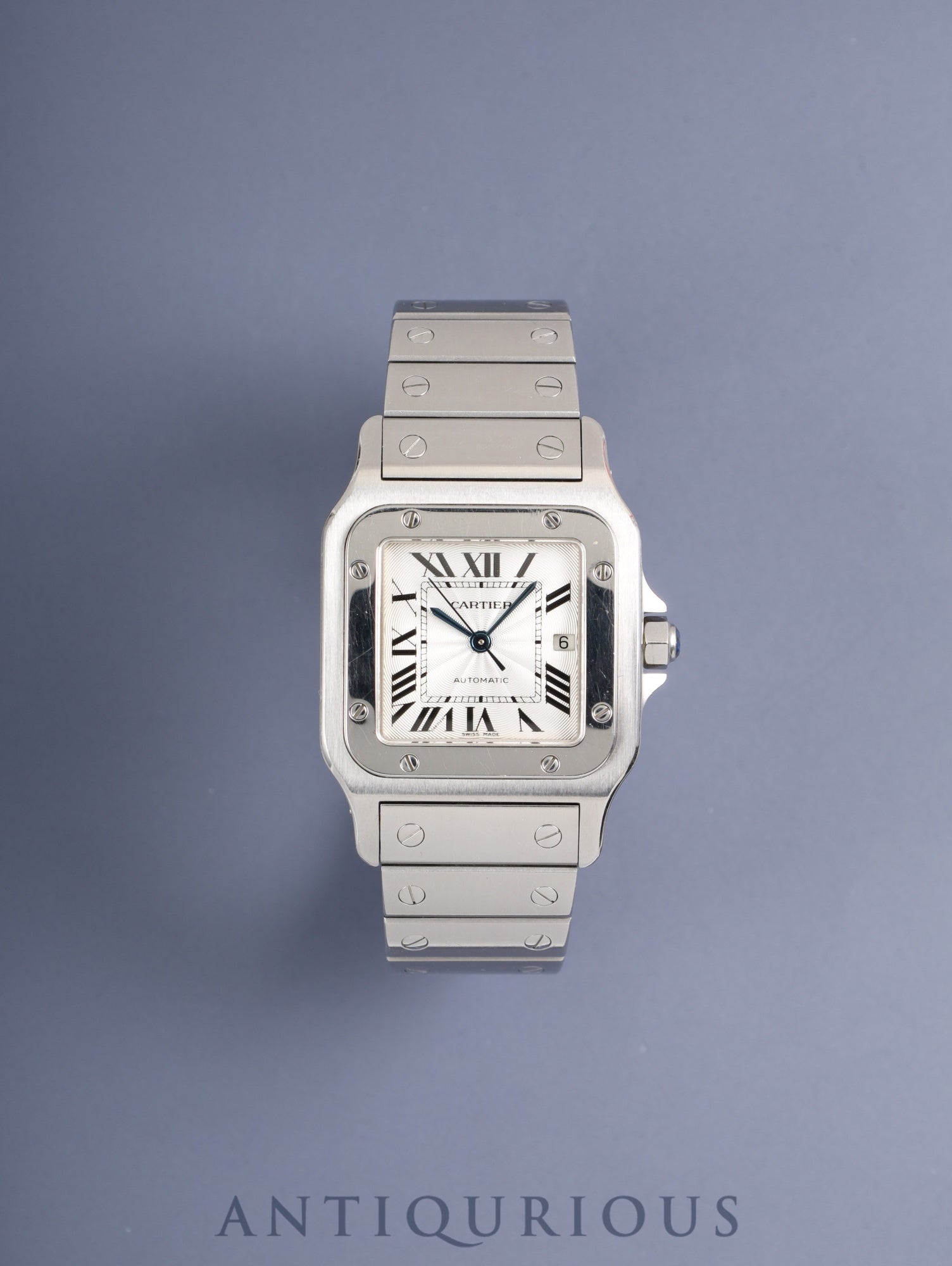 カルティエ サントス ガルベ LM W20055D6 / 2319 自動巻き Cal.120 SS SS シルバーギョーシェ文字盤 オーバーホール済み