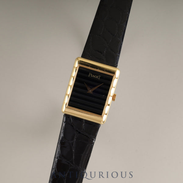 Piaget Rectangular 40800 Manual winding Cal.4P1 750 Leather Genuine buckle (750) Black dial Overhauled