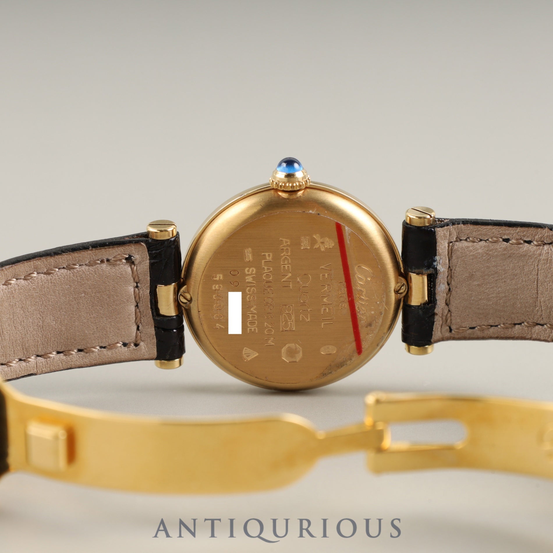 カルティエ マスト ヴァンドーム VLC SM 590004 クォーツ Cal.90 SV925 純正革ベルト 純正Dバックル(GP) センターグレー飛びローマン文字盤 オーバーホール済み