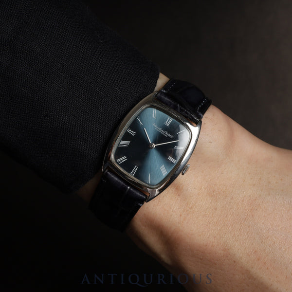 IWC オールドインター シャウハウゼン 2582 手巻き Cal.423 SS 革 社外尾錠 ブルーローマン文字盤 オーバーホール済み