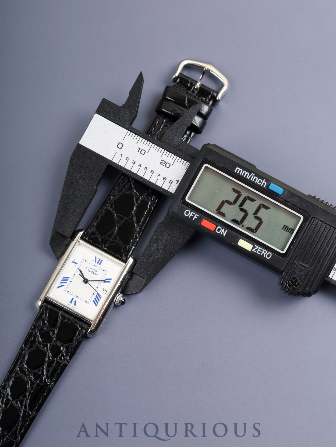 Cartier Must Tank GM (XL) W1014154 / 2414 Quartz Caliber 687 SV925 Leather Strap with Genuine Stainless Steel Buckle White Roman Dial (SWISS MADE) Circa 1990-2004 Overhauled